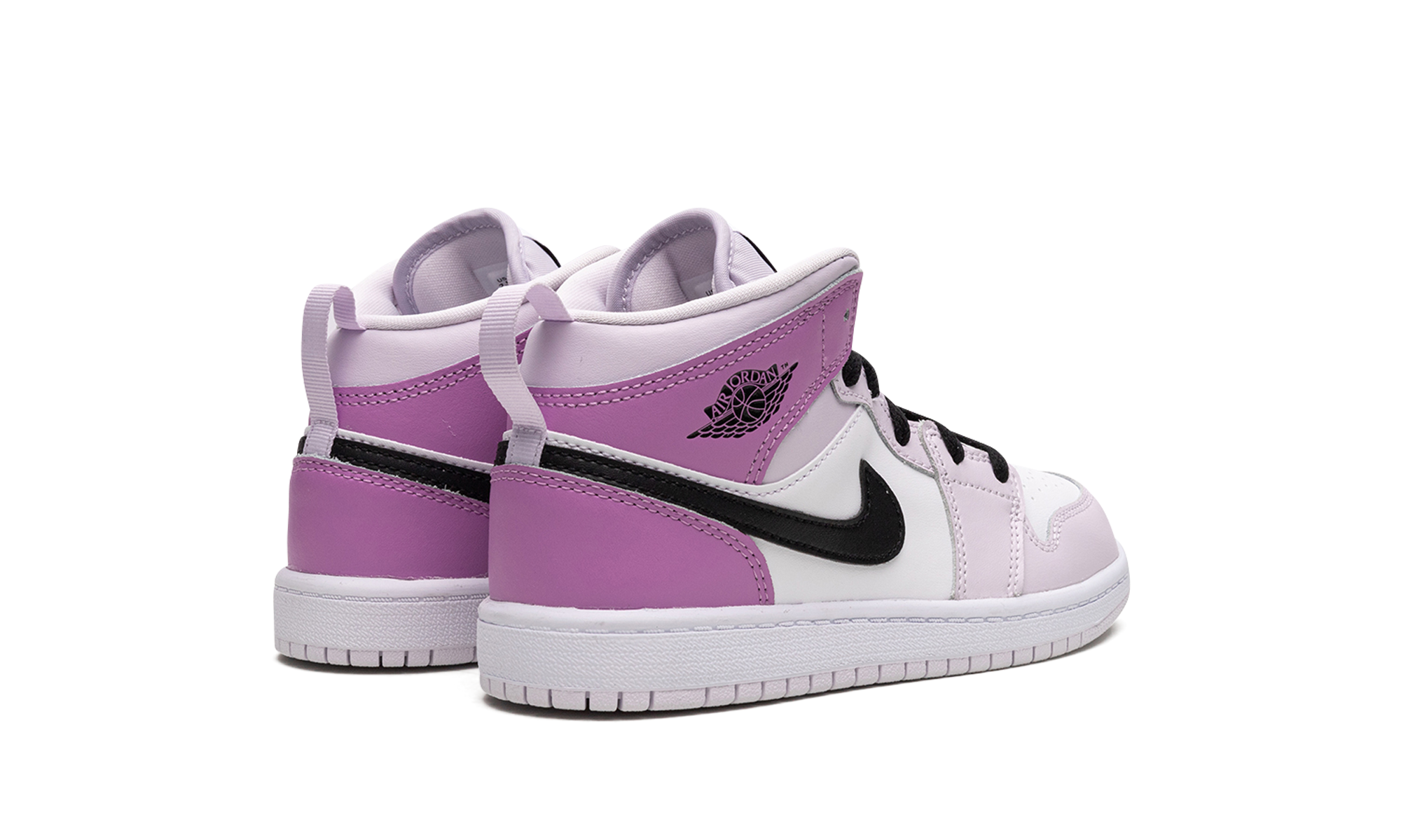 jordan 1 mid barely grape ps+DQ8424-501+diagnol right behind view