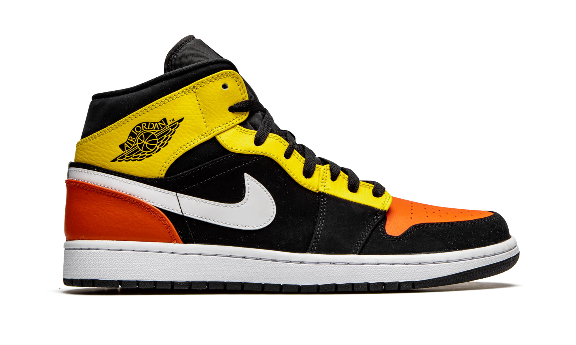 jordan 1 mid black amarillo orange+852542-087+right view