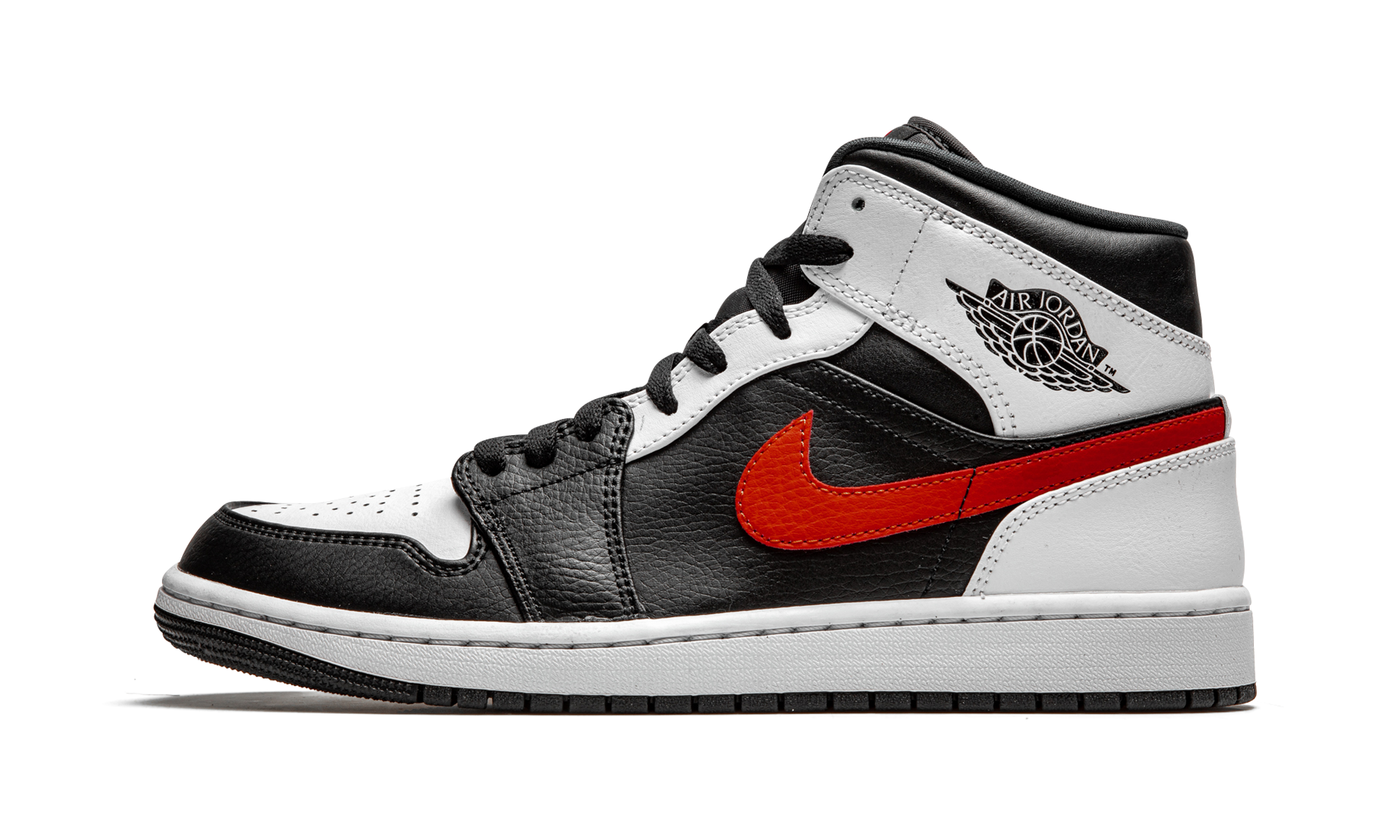 jordan 1 mid black chile red white+554724-075+diagnol right view 1