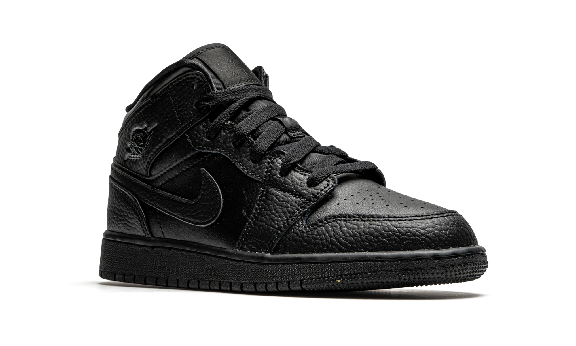 jordan 1 mid black gs+554725-091+diagnol right view