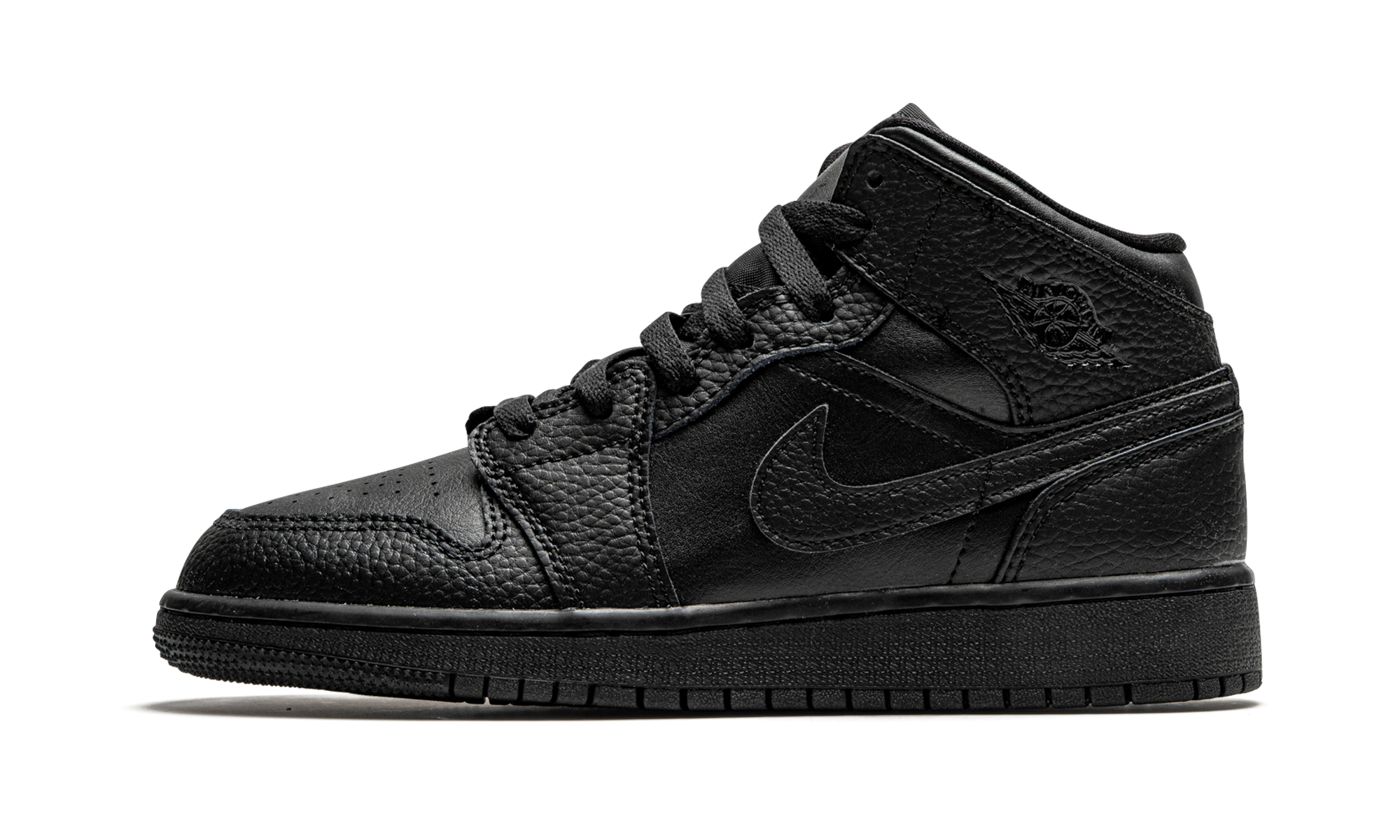 jordan 1 mid black gs+554725-091+diagnol right view 1