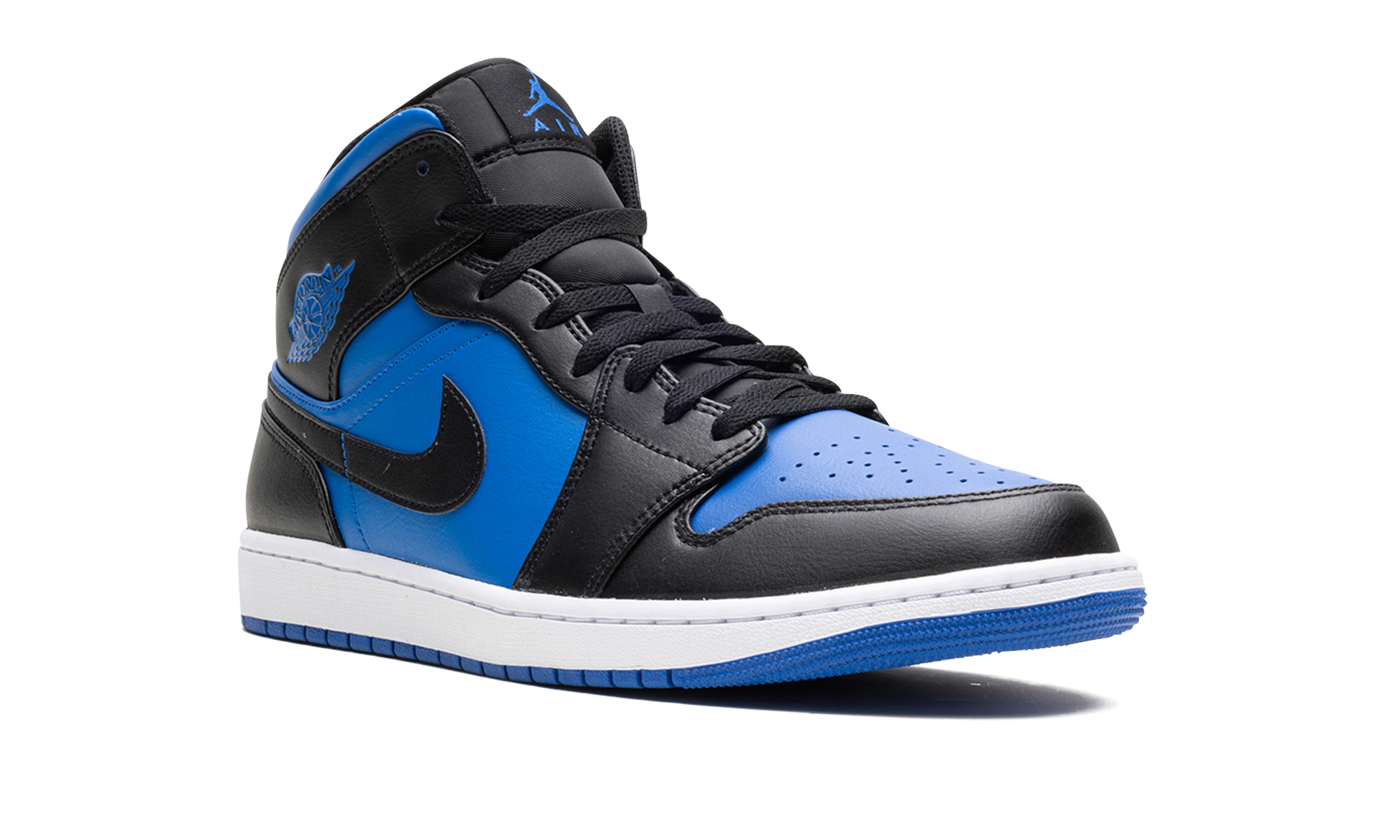 jordan 1 mid black royal blue+DQ8426-042+diagnol right view