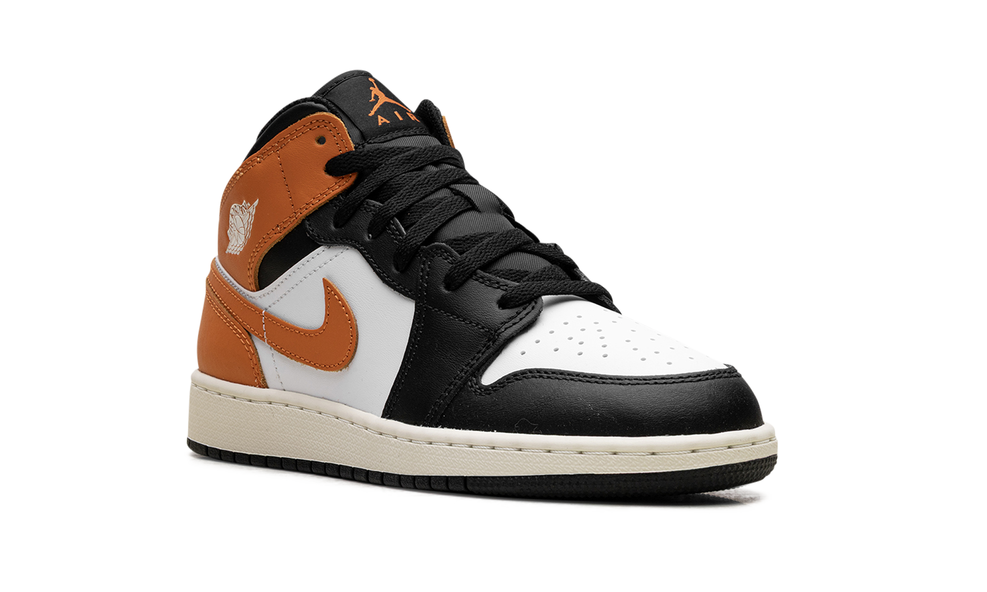 jordan 1 mid black toe starfish gs+DQ8423-801+diagnol right view