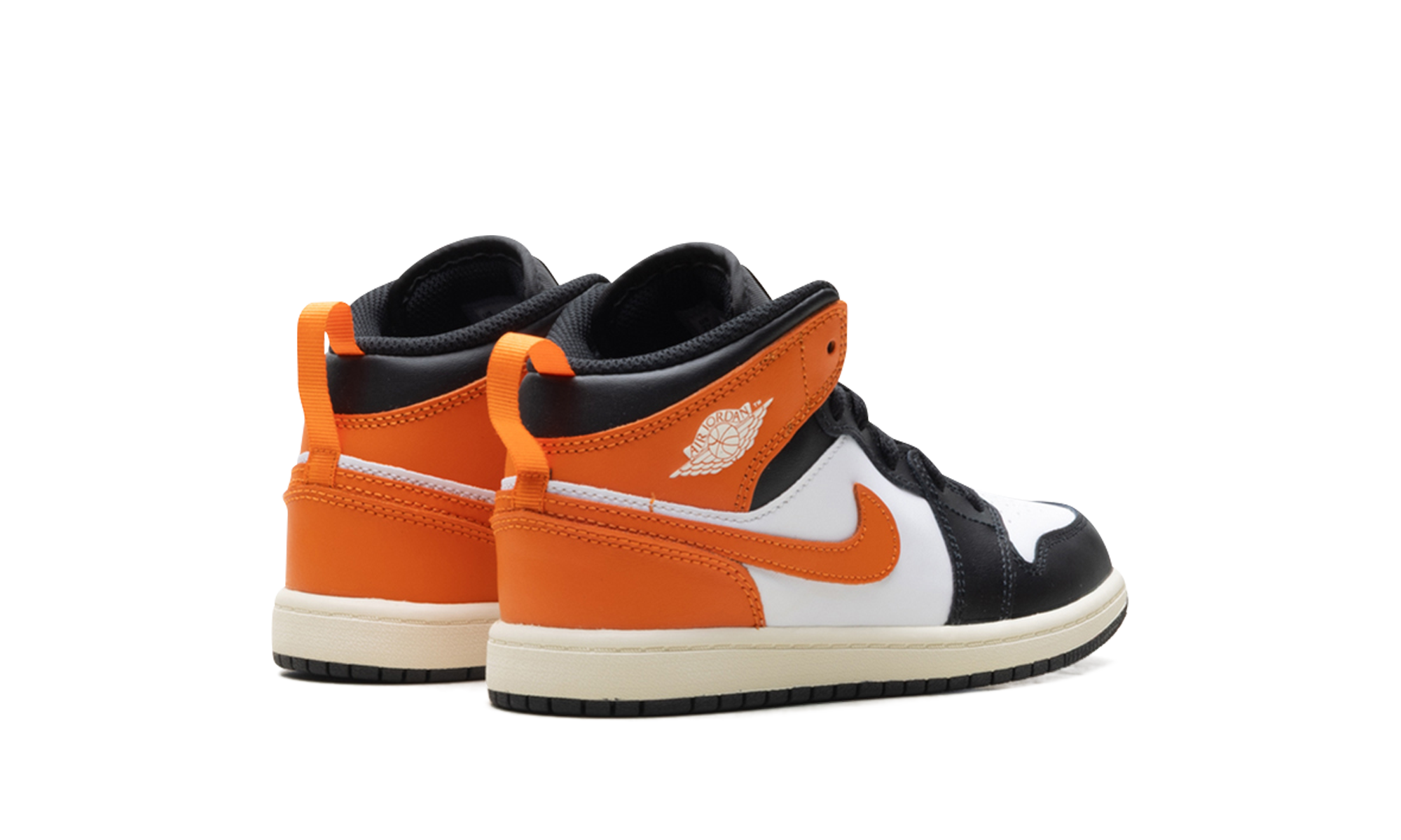 jordan 1 mid black toe starfish ps+DQ8424-801+diagnol right behind view