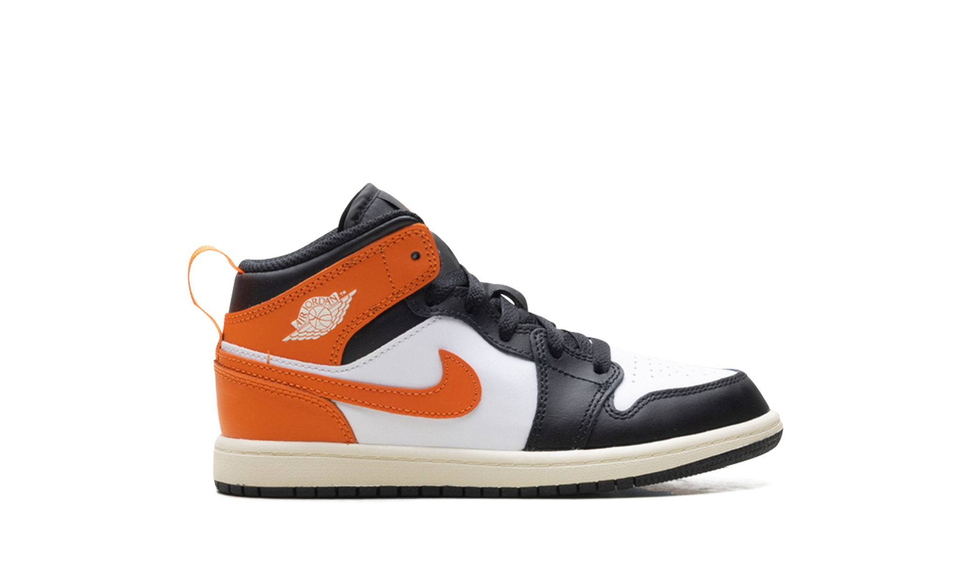 jordan 1 mid black toe starfish ps+DQ8424-801+bottom view