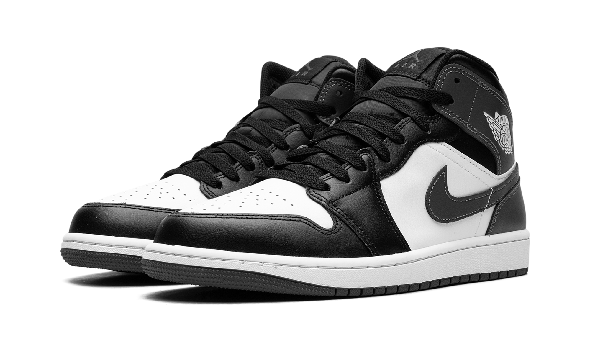 jordan 1 mid black white iron grey+DQ8426-001+diagnol left view