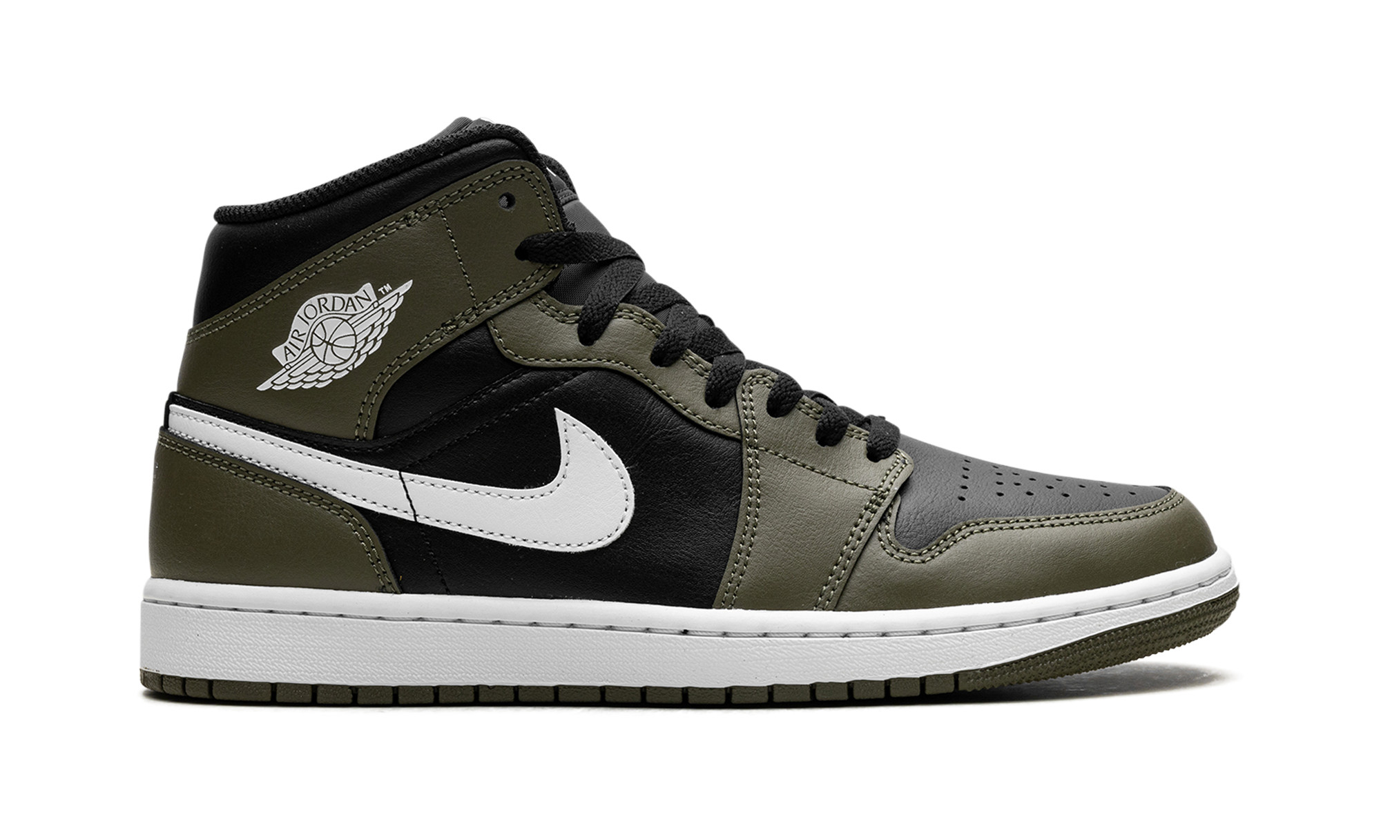 jordan 1 mid black white olive+DQ8426-092+right view