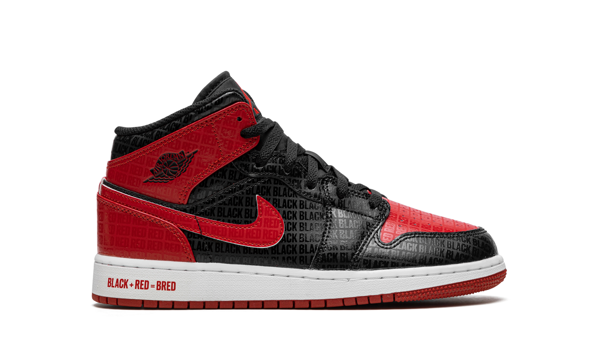 jordan 1 mid bred text gs+DM9650-001+right view