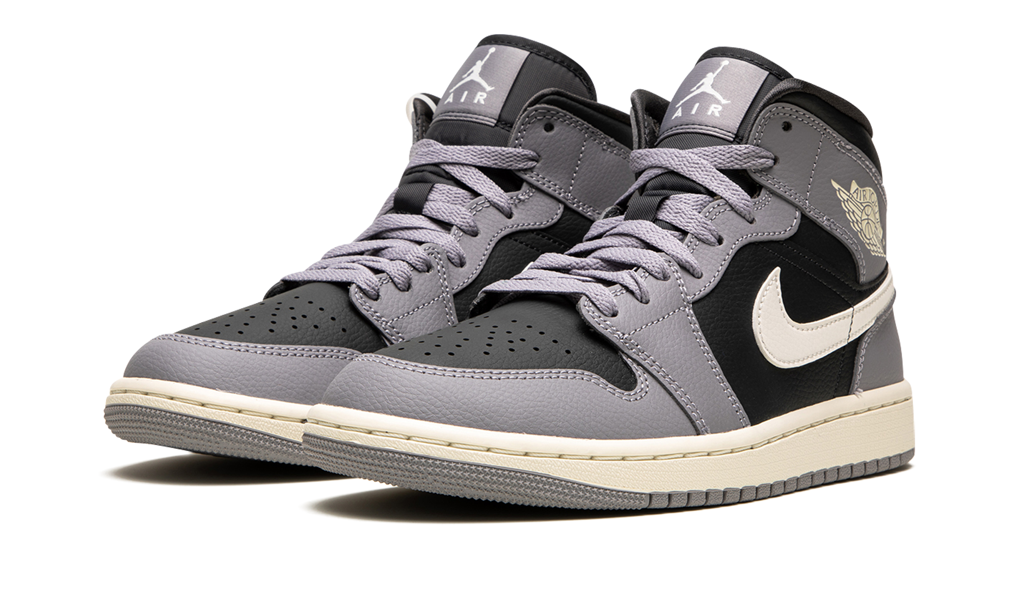 jordan 1 mid cement grey women s+BQ6472-022+diagnol left view