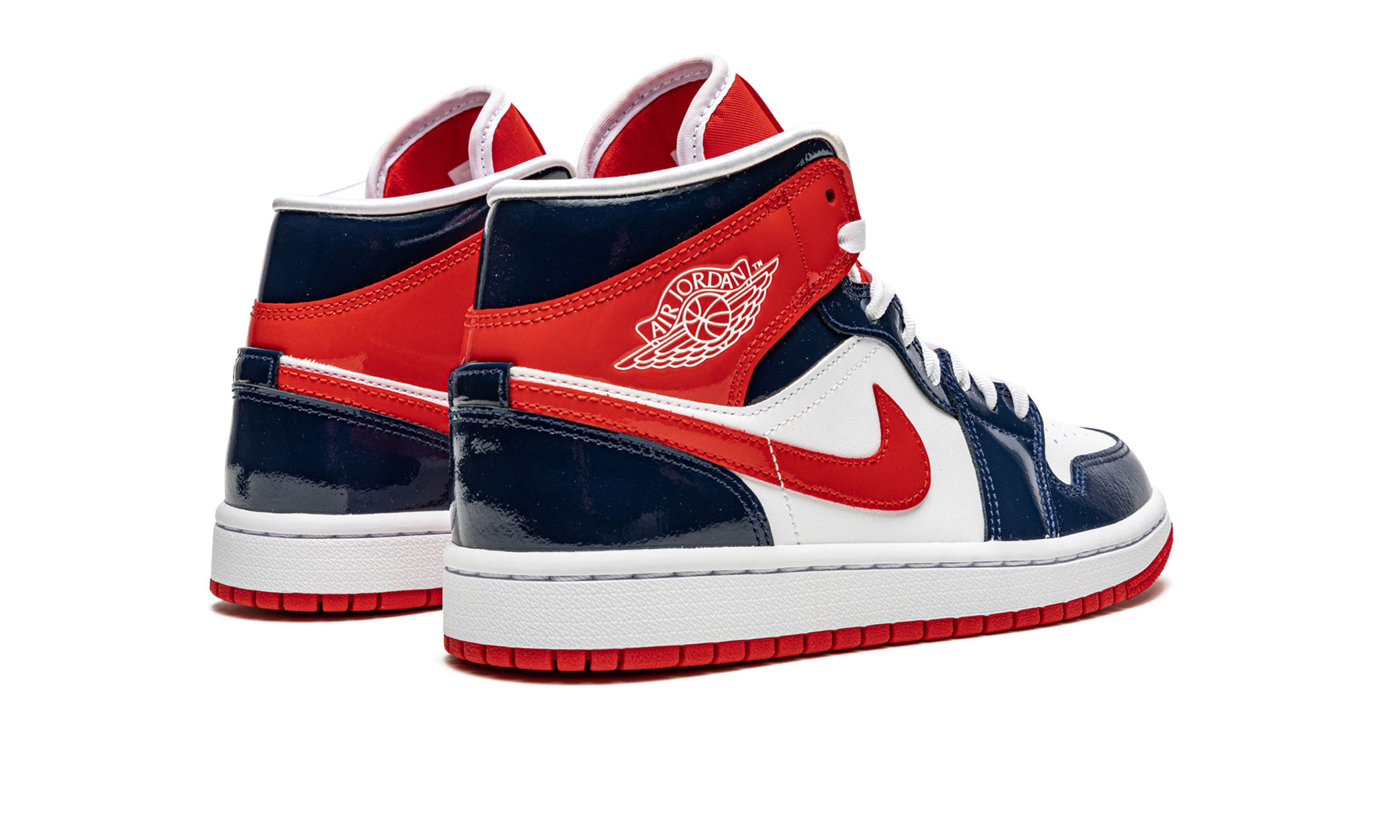 jordan 1 mid champ colors women s+DJ5984-400+diagnol right behind view