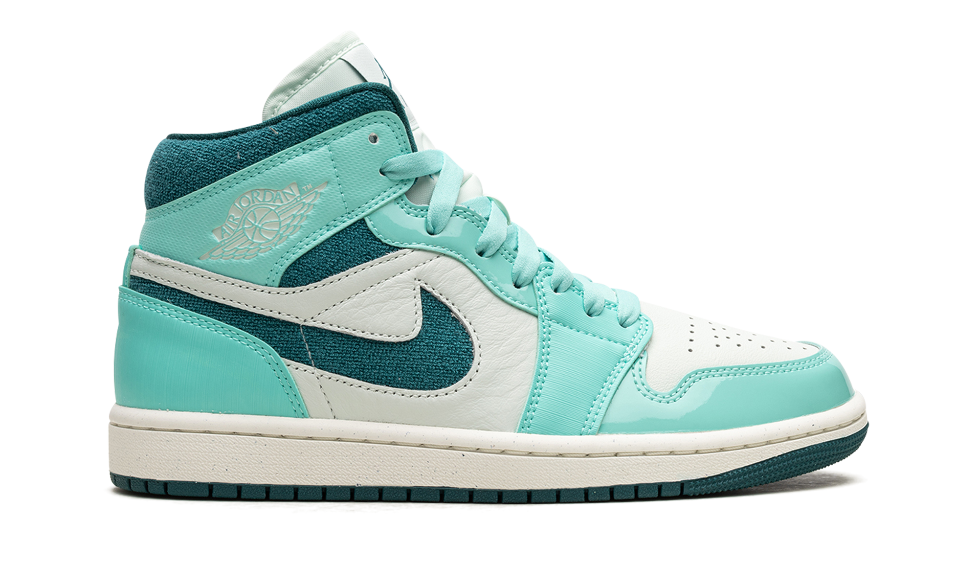 jordan 1 mid chenille bleached turquoise women s+DZ3745-300+right view