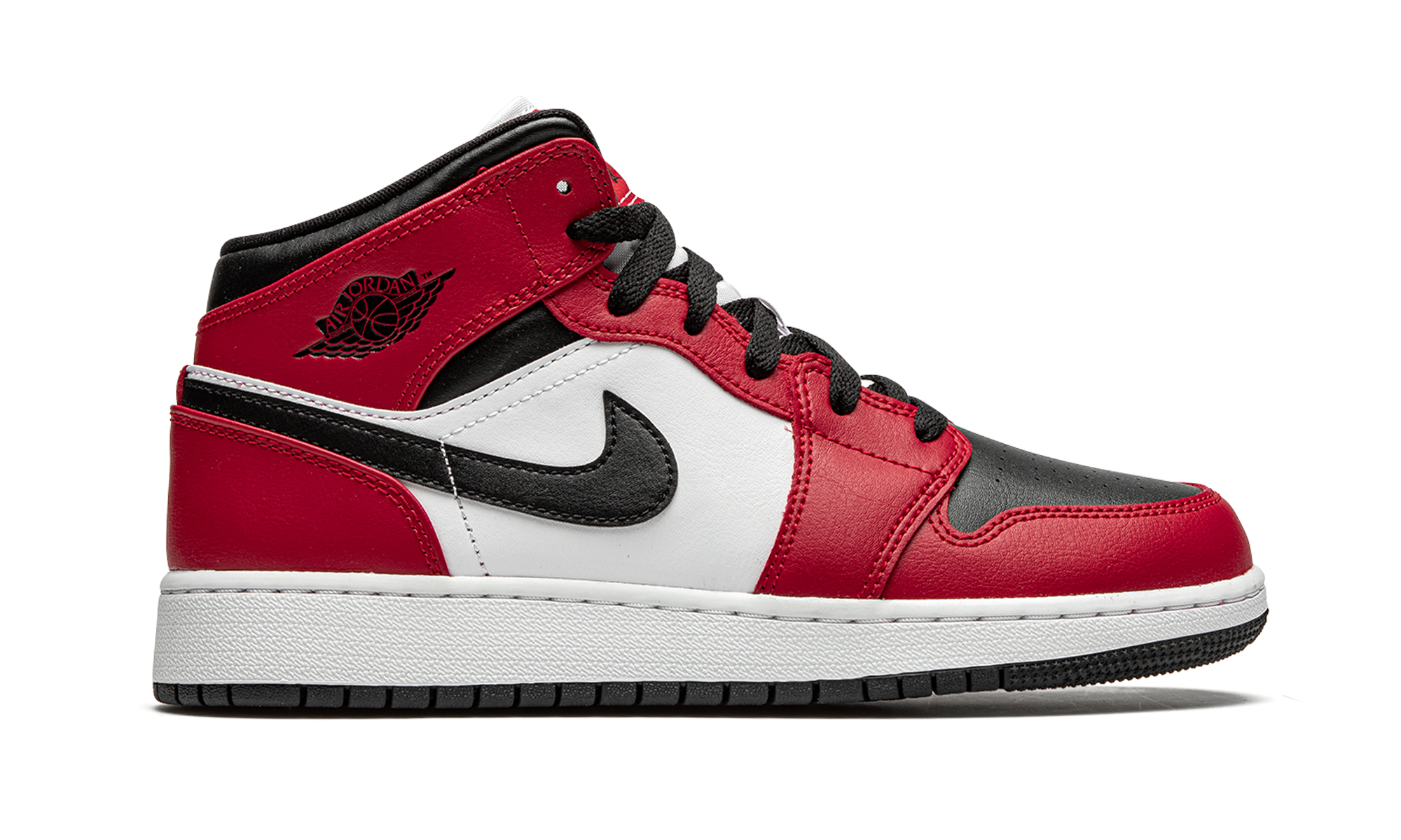 jordan 1 mid chicago black toe gs+554725-069+right view