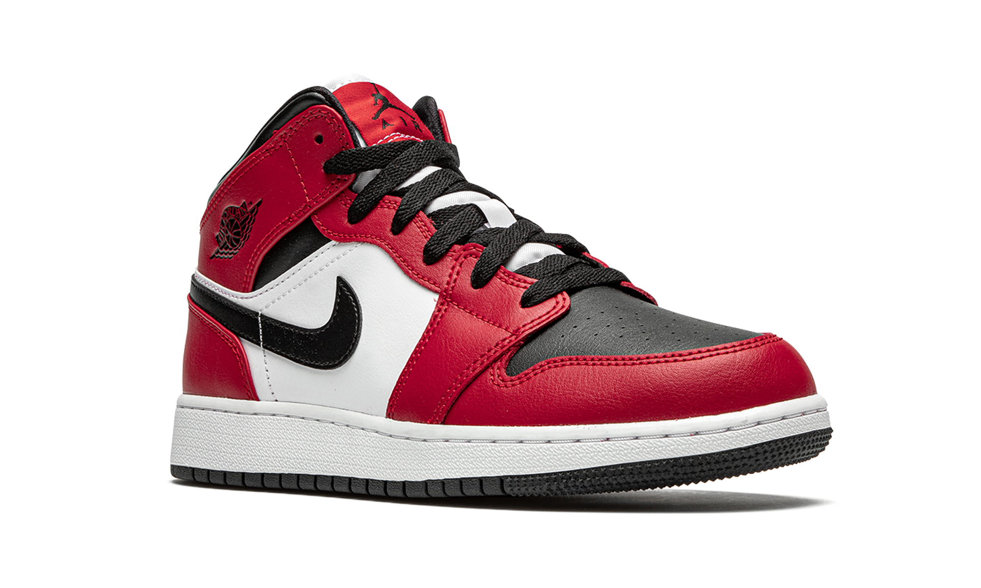 jordan 1 mid chicago black toe gs+554725-069+diagnol right view