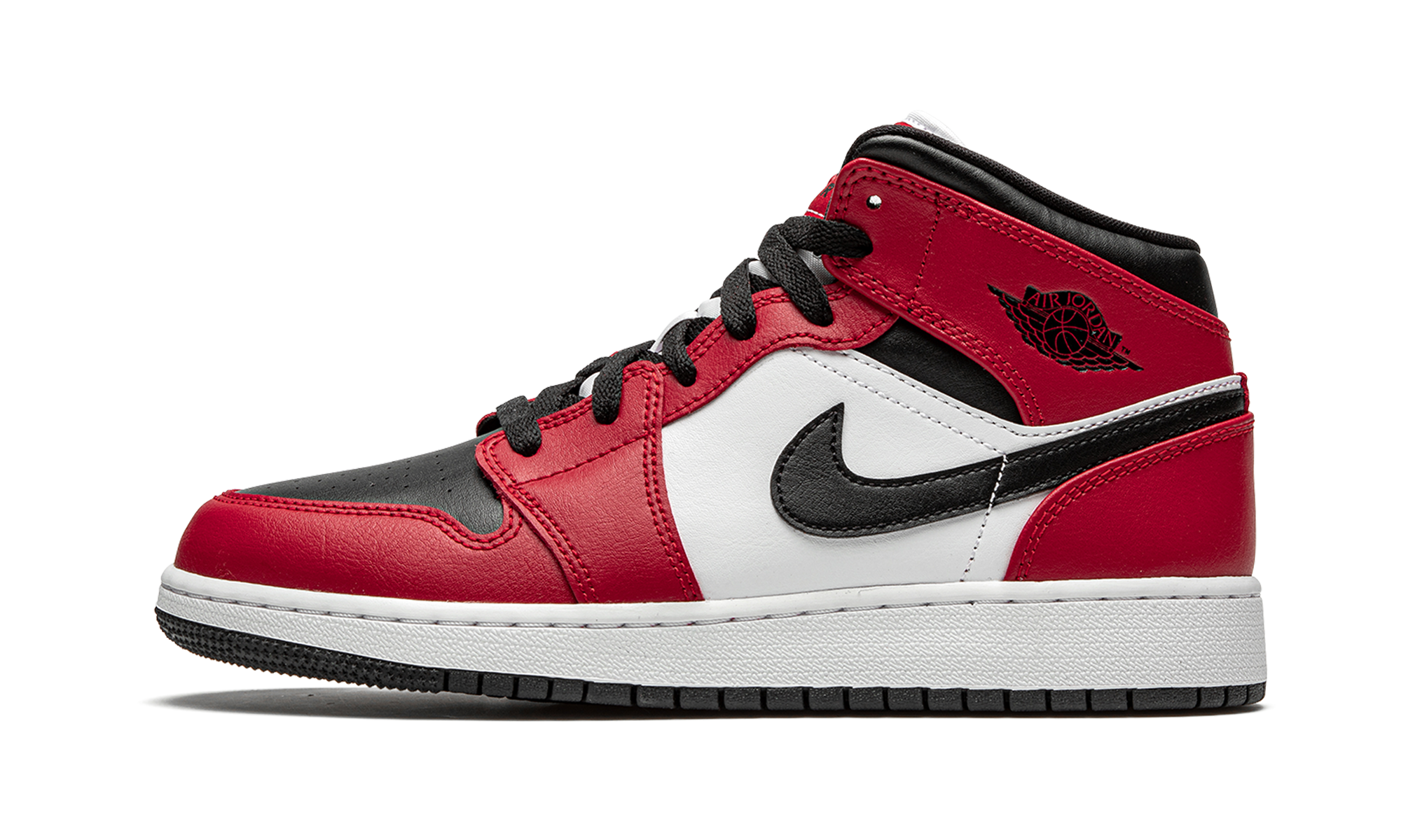 jordan 1 mid chicago black toe gs+554725-069+diagnol right view 1