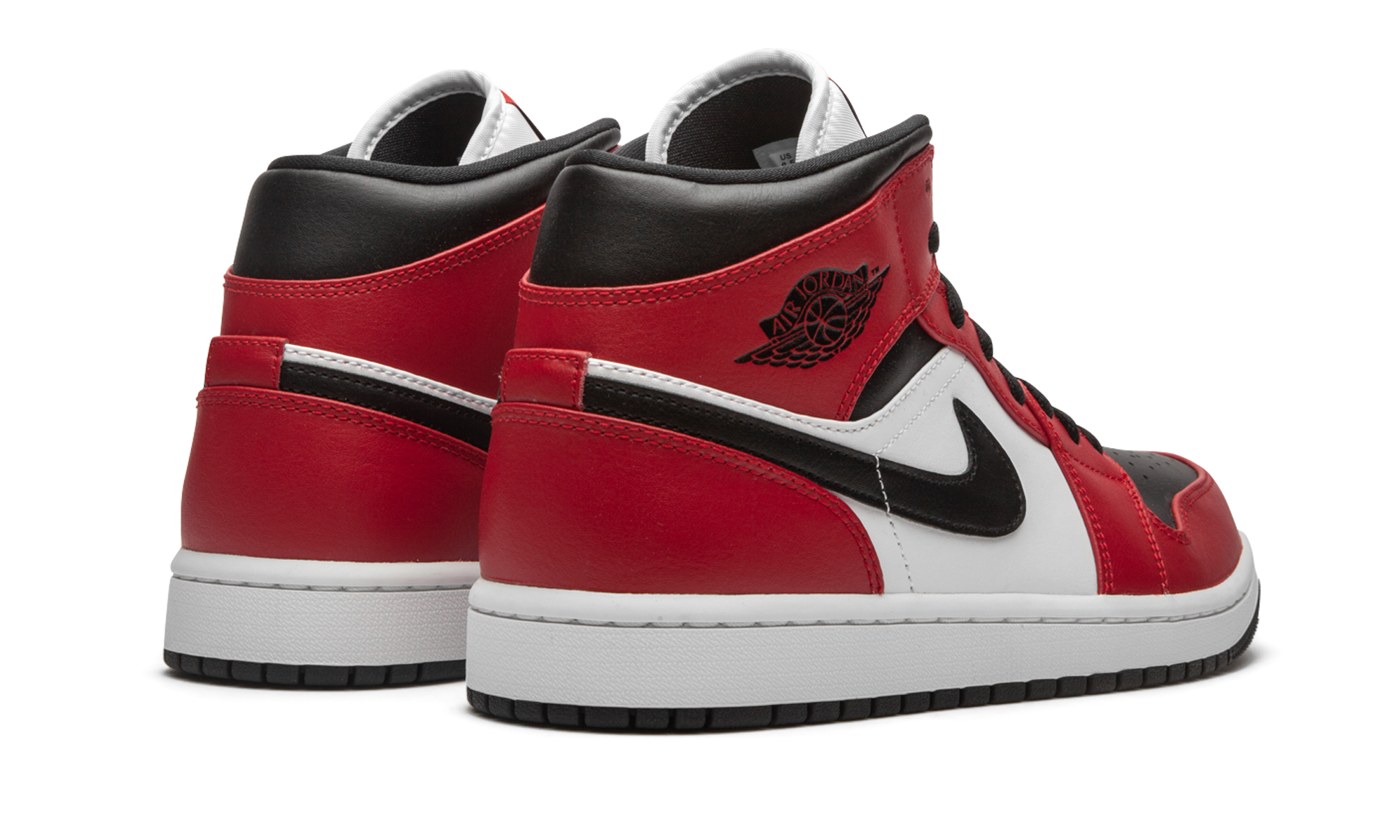 jordan 1 mid chicago toe+554724-069+diagnol right behind view