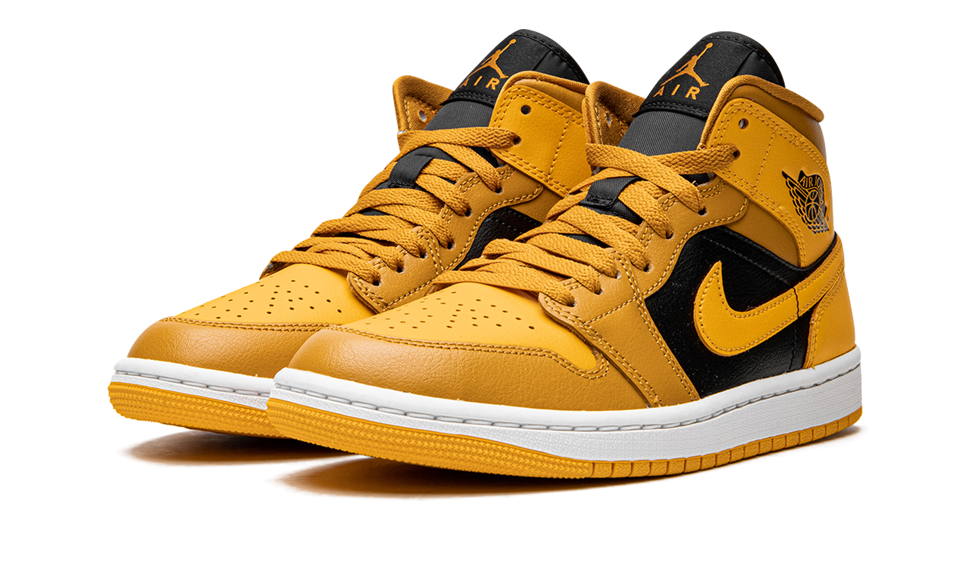 jordan 1 mid chutney taxi women s+BQ6472-700+diagnol left view