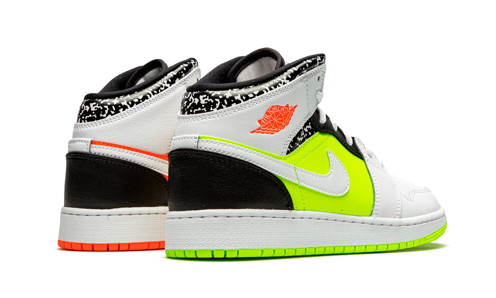 jordan 1 mid composition notebook gs+554725-870+diagnol right behind view