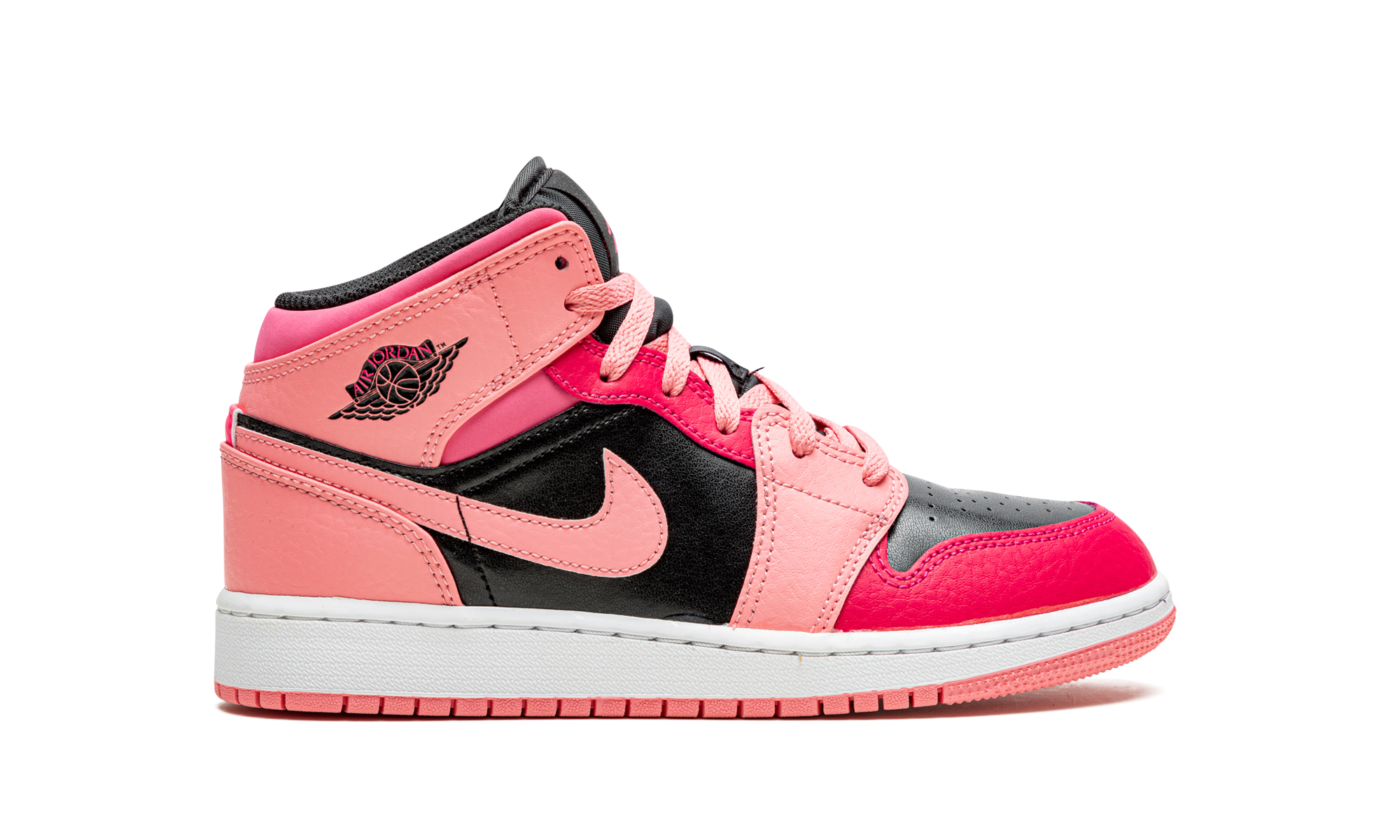 jordan 1 mid coral chalk gs+554725-662+right view