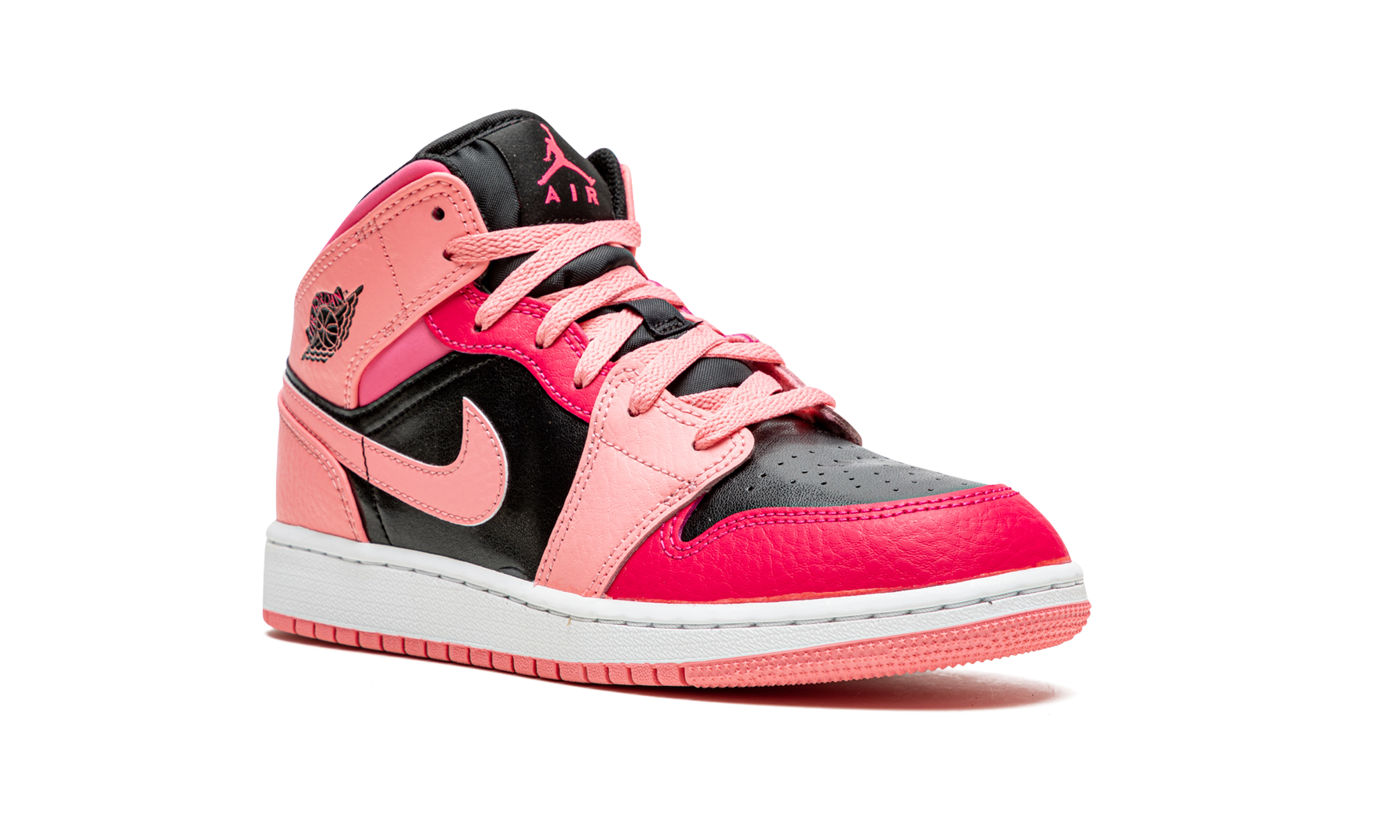 jordan 1 mid coral chalk gs+554725-662+diagnol right view