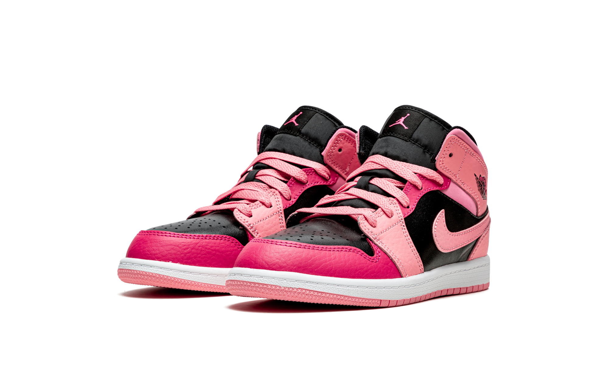 jordan 1 mid coral chalk ps+640734-662+diagnol left view