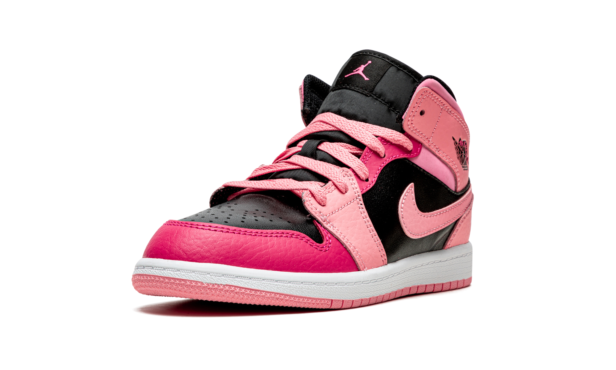 jordan 1 mid coral chalk ps+640734-662+left diagnol single view