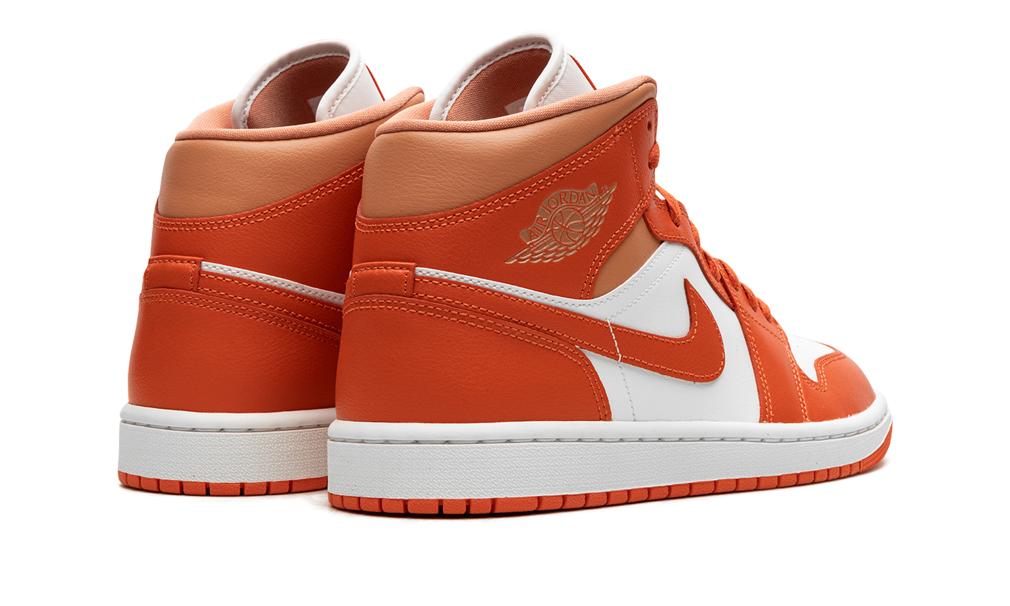 jordan 1 mid cosmic clay women s+BQ6472-108+diagnol right behind view