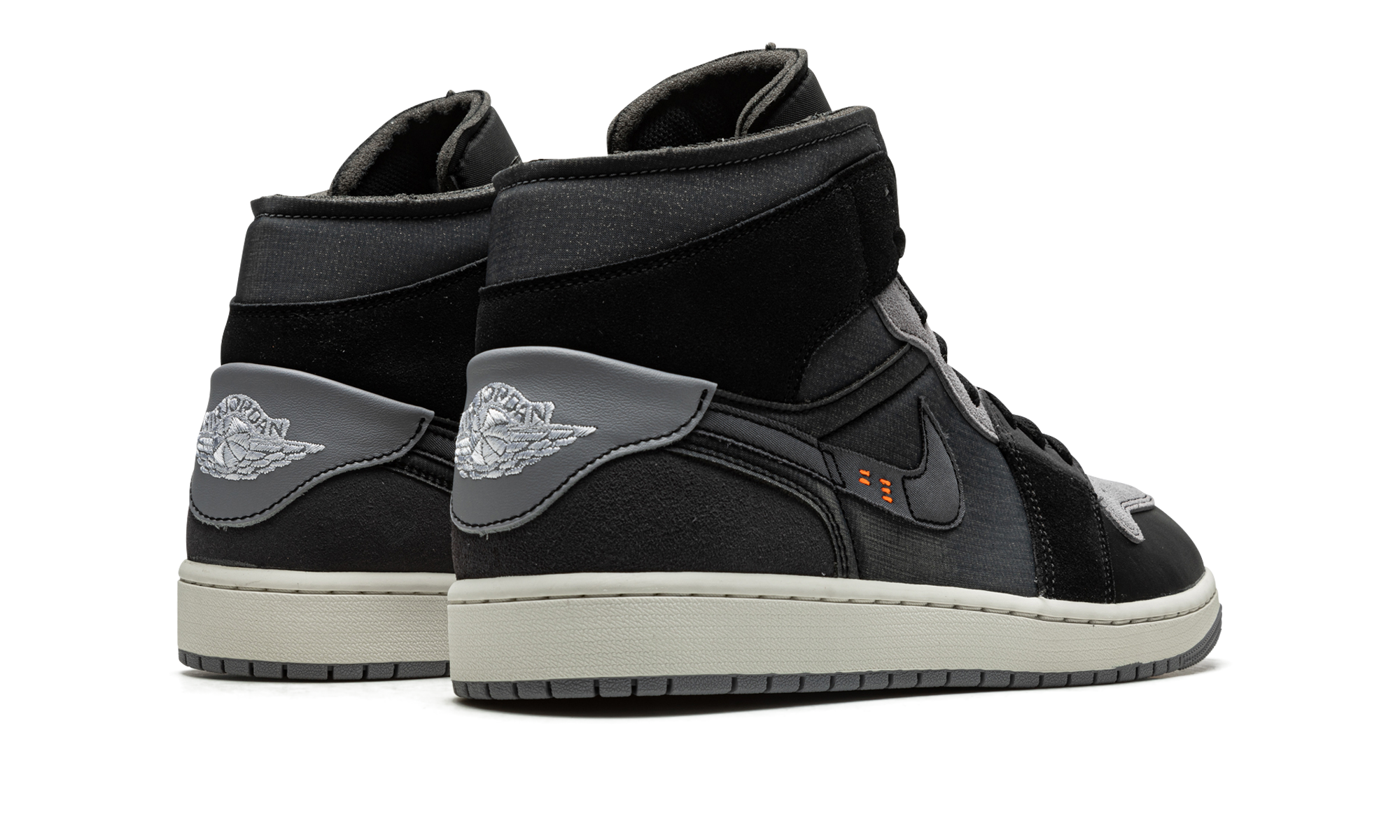 jordan 1 mid craft inside out black+DM9652-001+diagnol right behind view