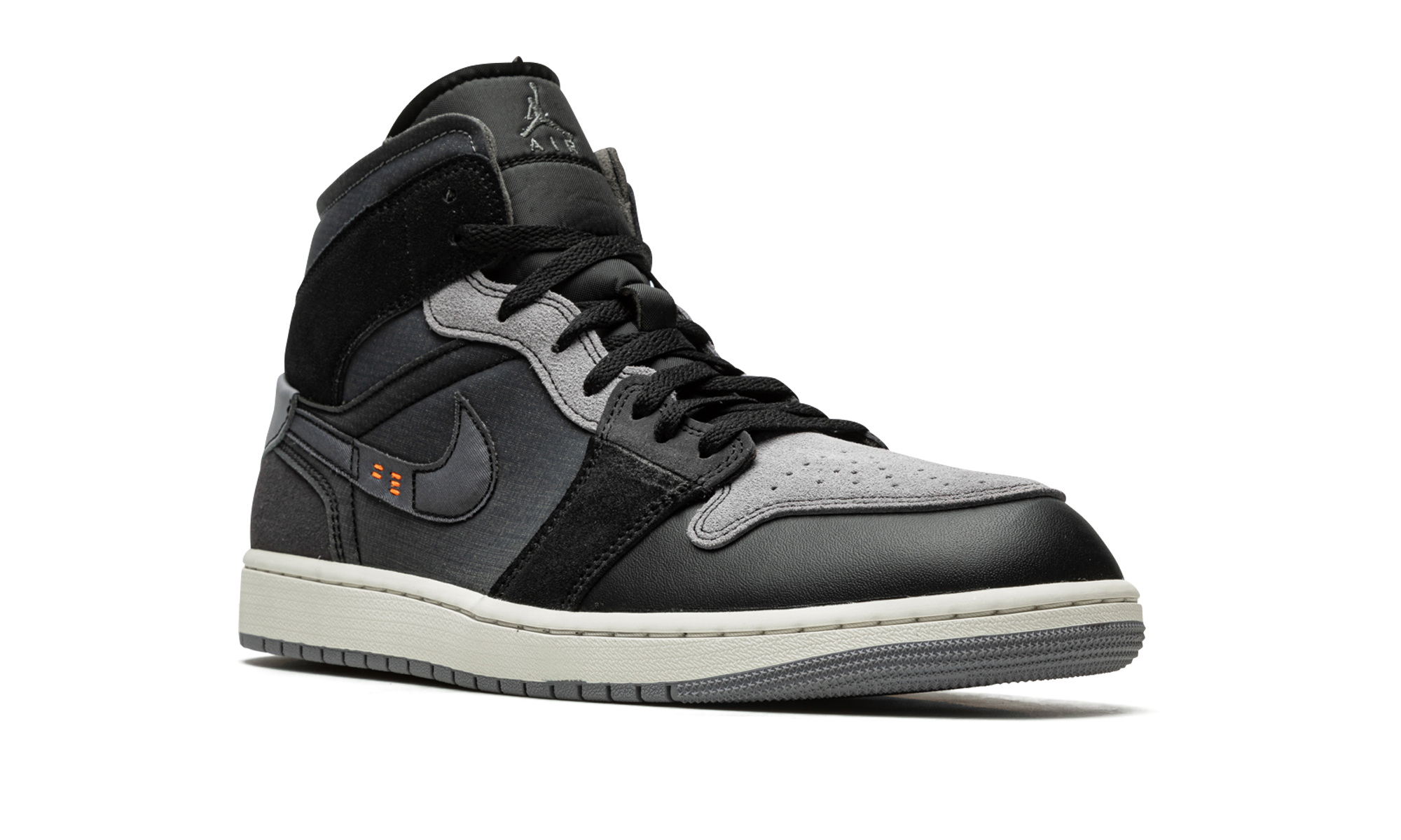 jordan 1 mid craft inside out black+DM9652-001+diagnol right view