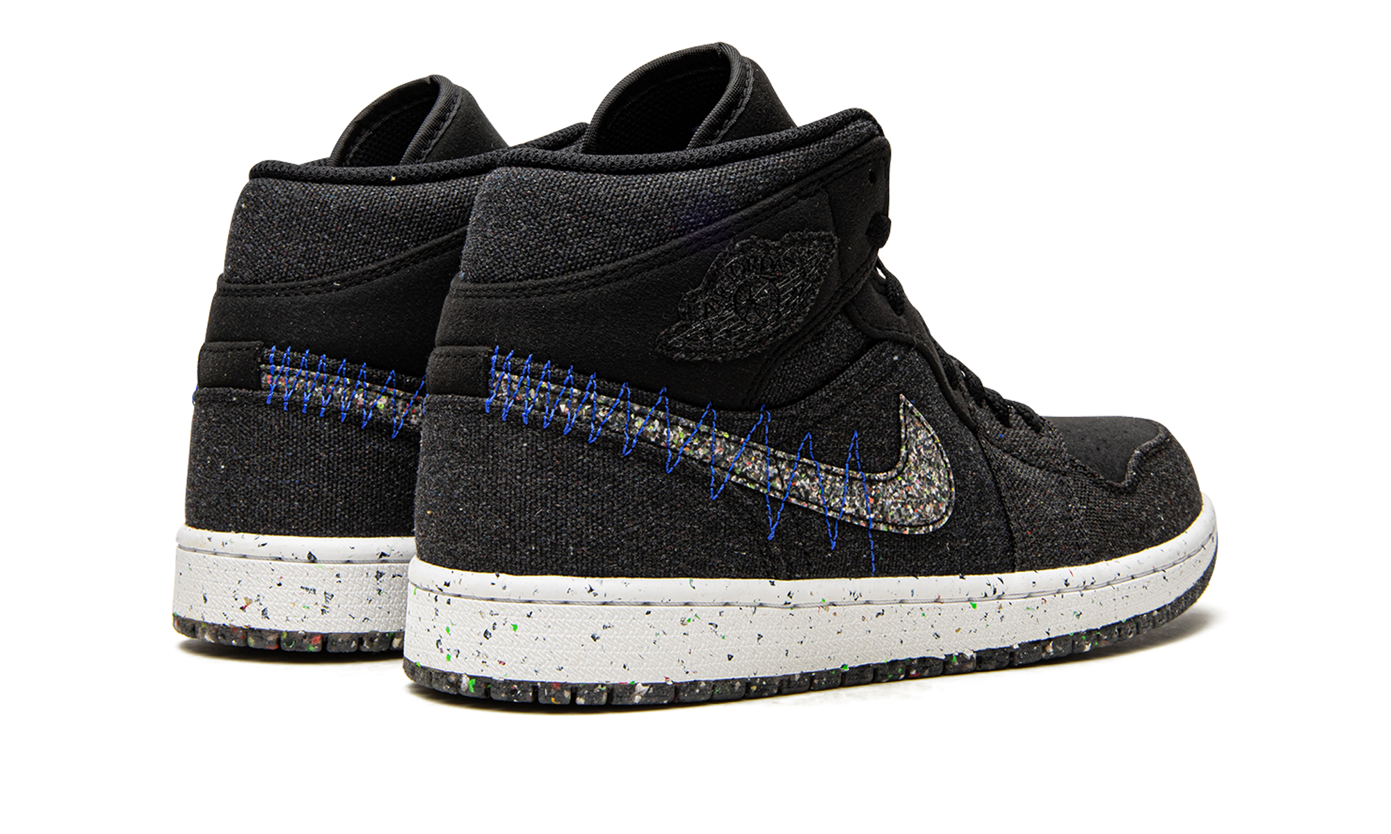 jordan 1 mid crater black+DM3529-001+diagnol right behind view
