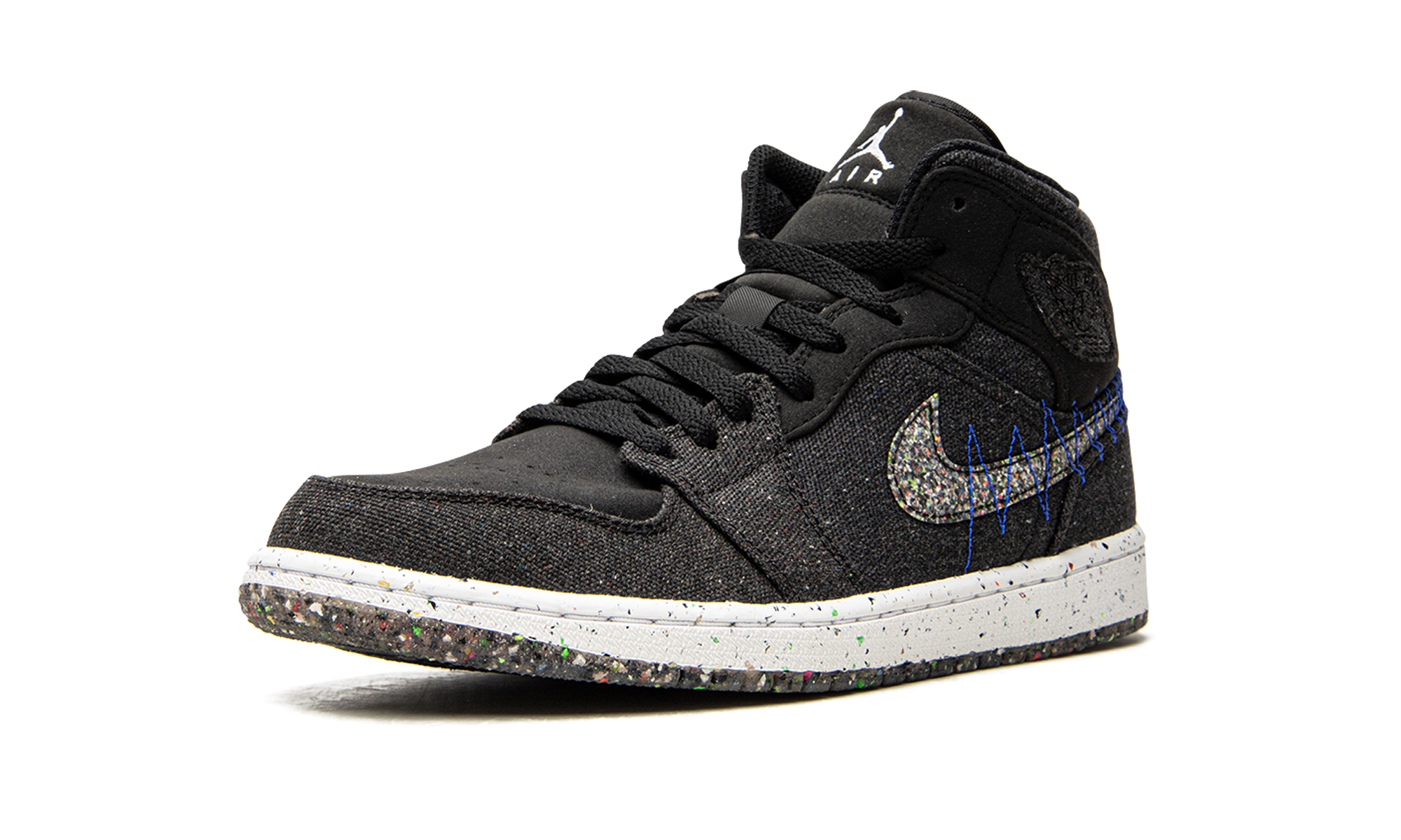 jordan 1 mid crater black+DM3529-001+left diagnol single view