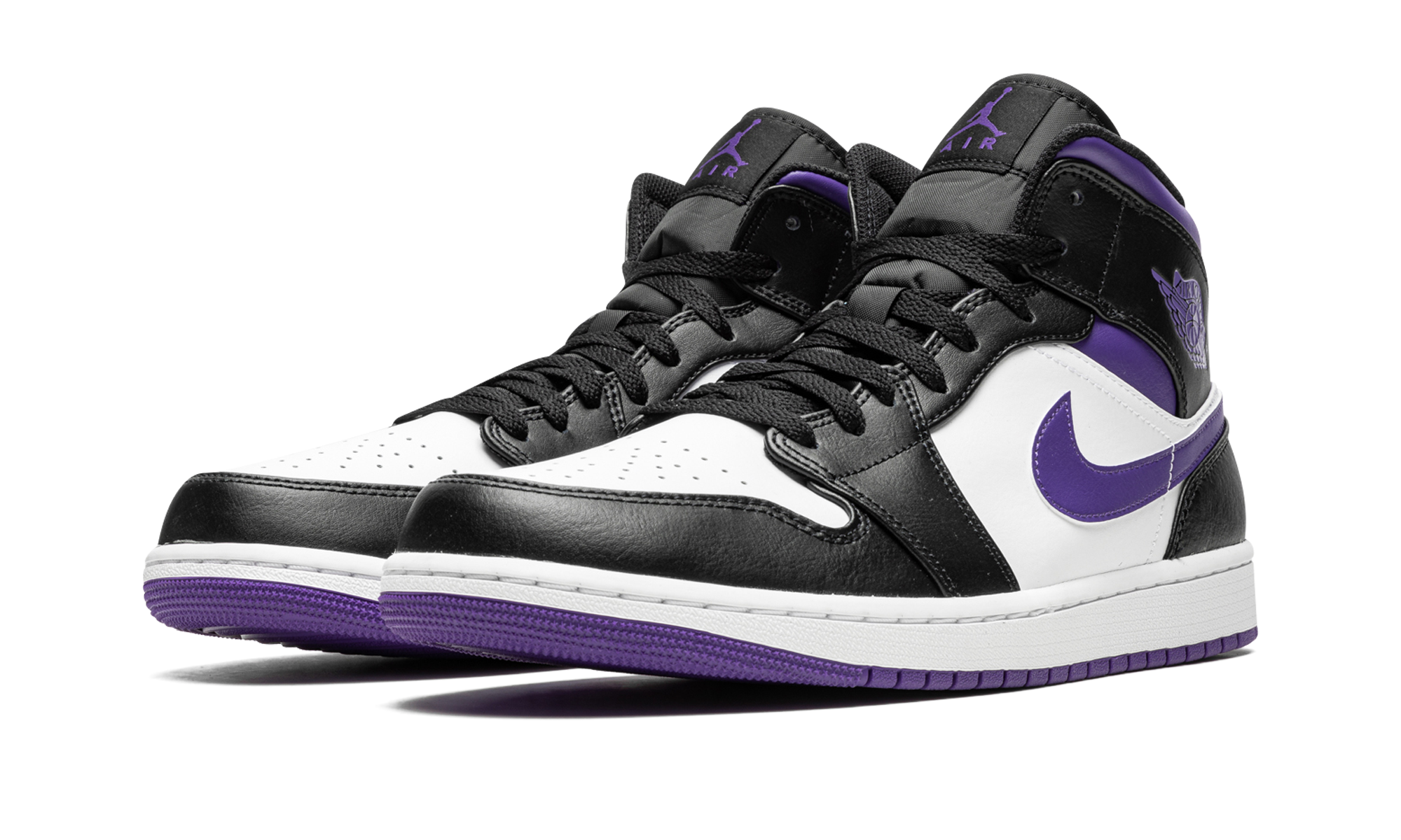 jordan 1 mid dark iris+554724-095+diagnol left view