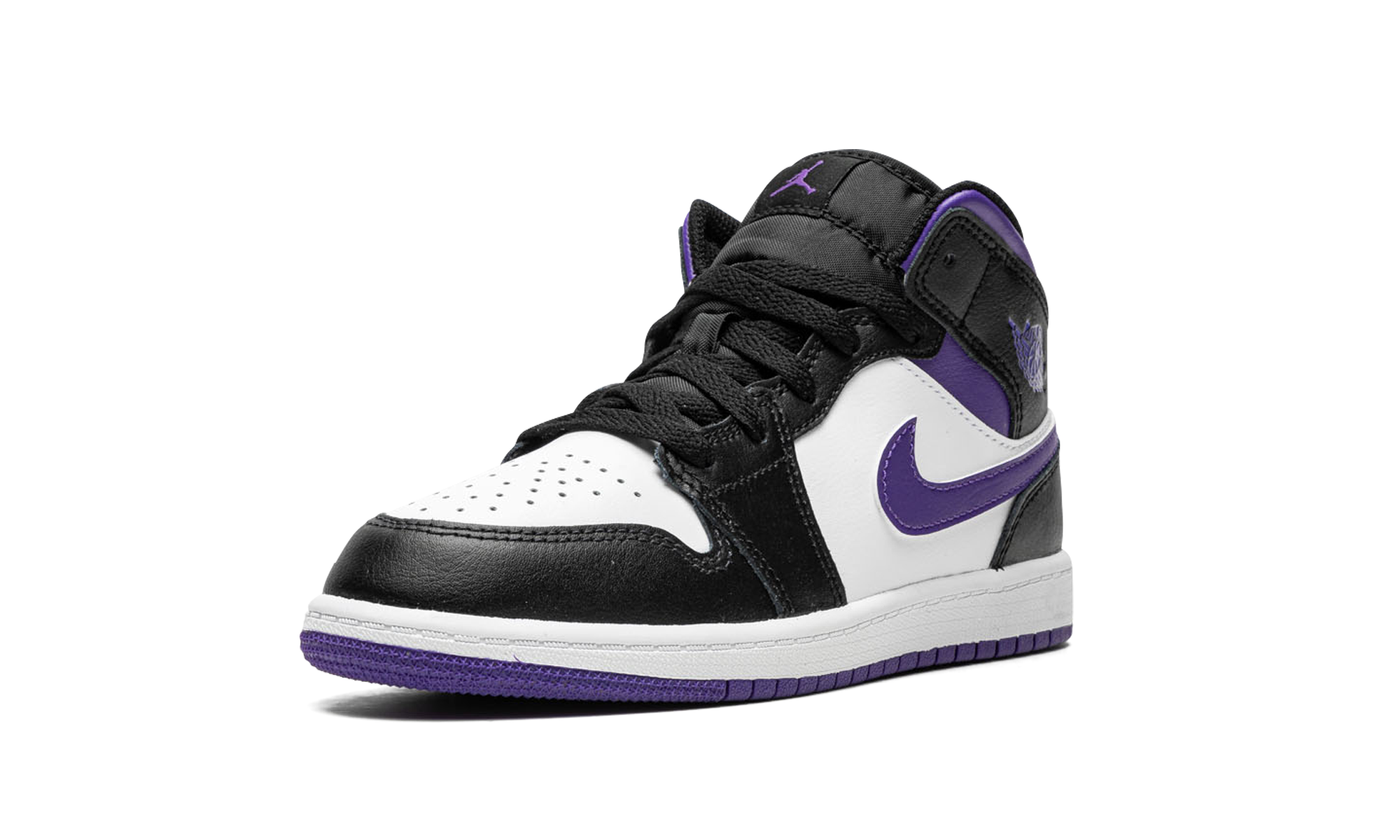 jordan 1 mid dark iris ps+640734-095+left diagnol single view