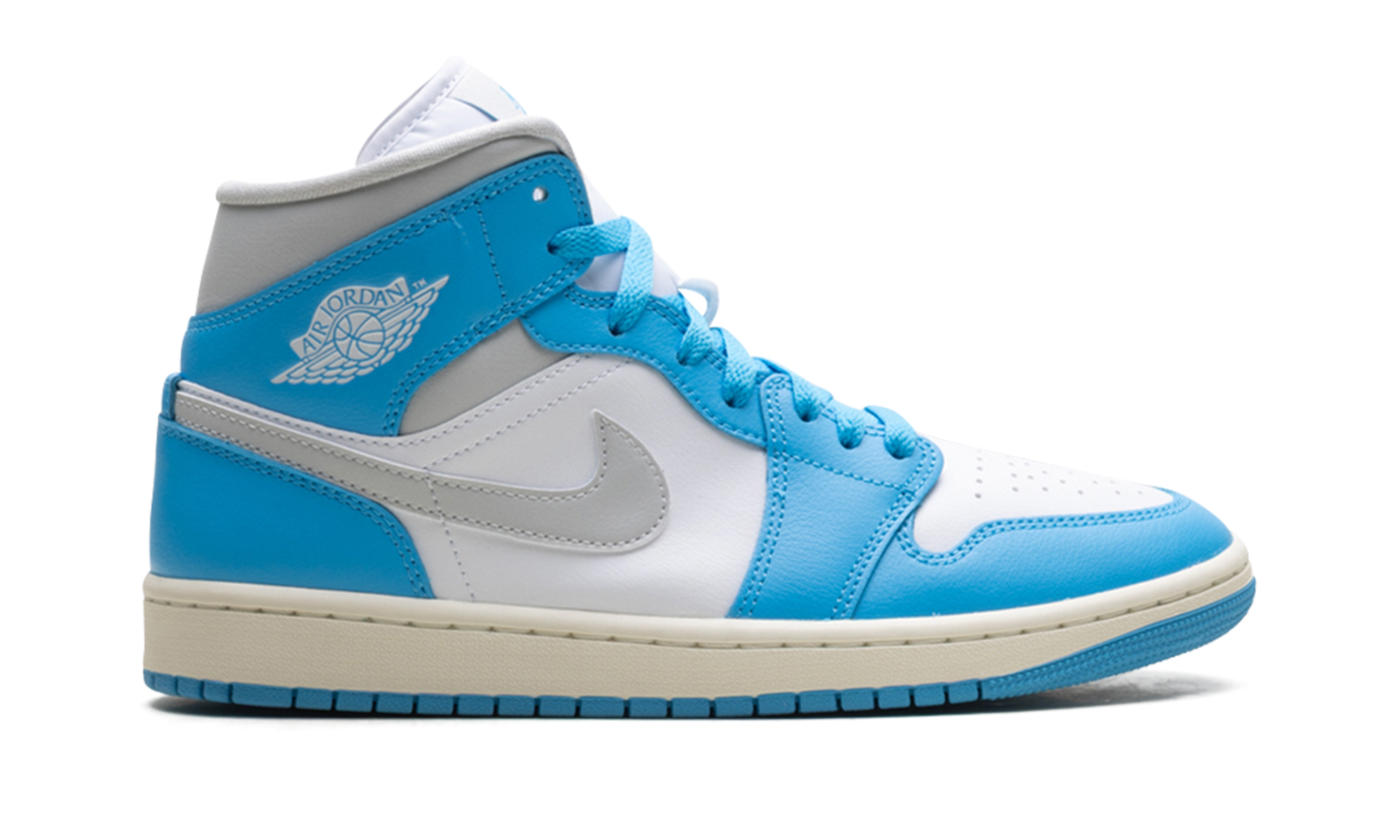 jordan 1 mid dark powder blue white sail neutral grey women s+BQ6472-400+right view
