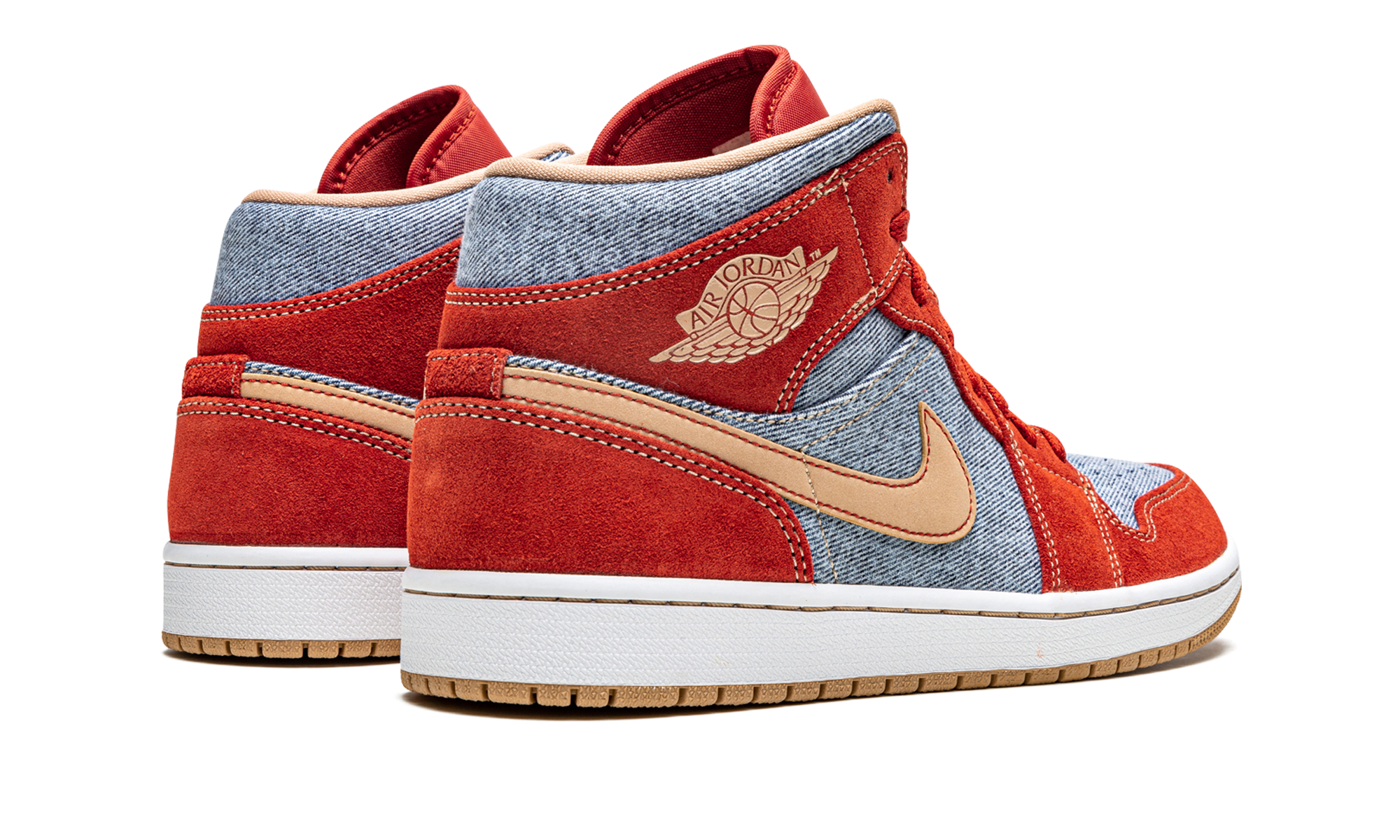 jordan 1 mid denim red+DM4352-600+diagnol right behind view