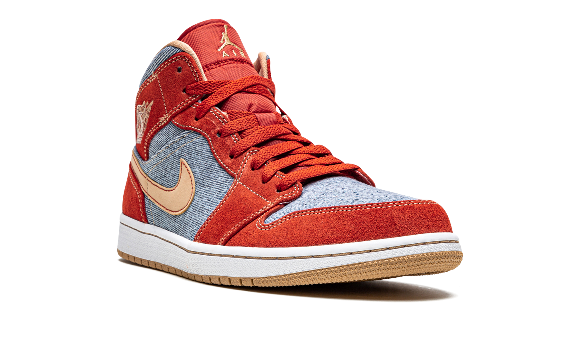 jordan 1 mid denim red+DM4352-600+diagnol right view