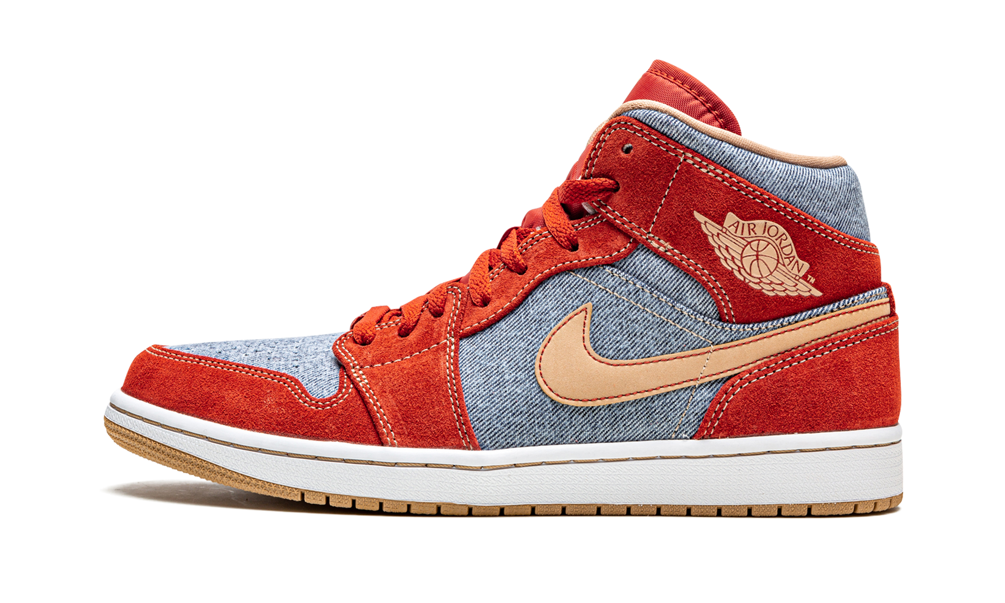 jordan 1 mid denim red+DM4352-600+diagnol right view 1