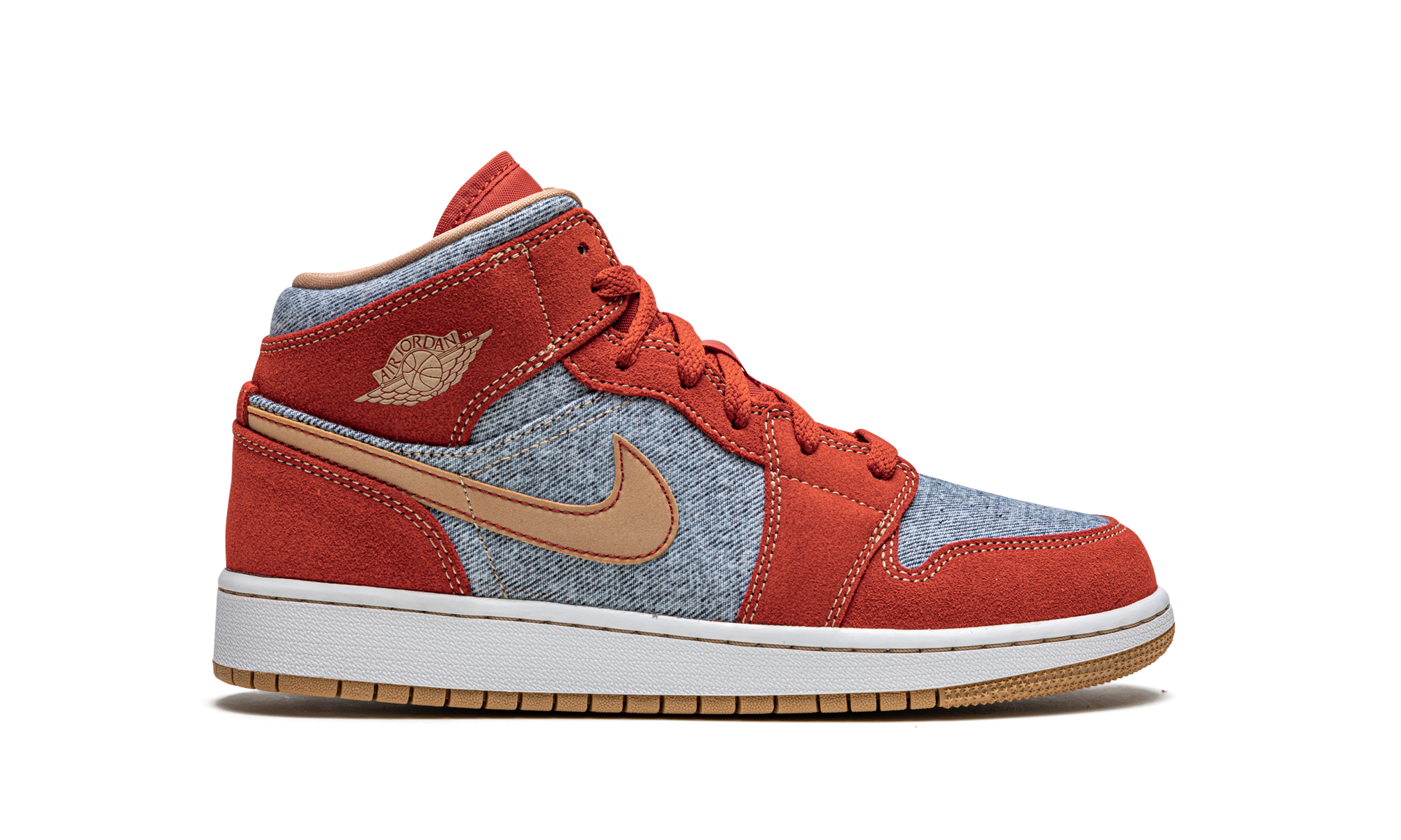 jordan 1 mid denim red gs+DM4384-600+right view