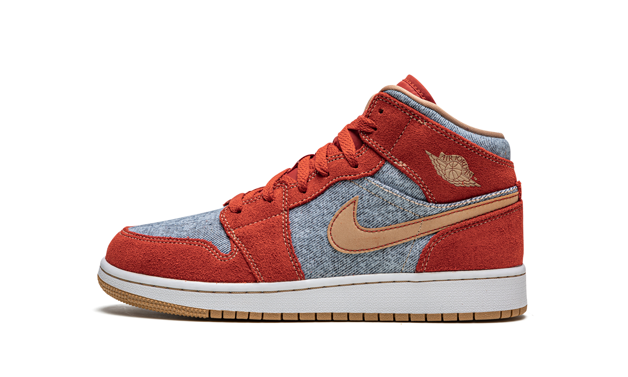 jordan 1 mid denim red gs+DM4384-600+diagnol right view 1