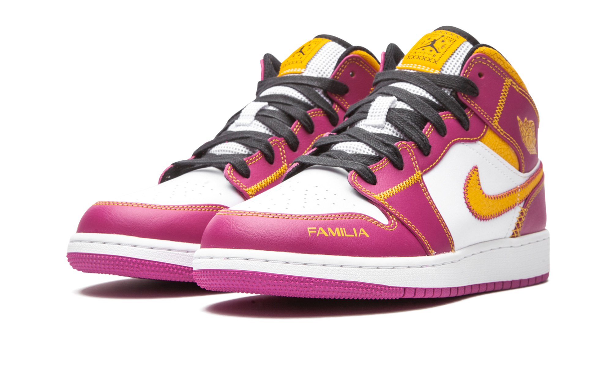 jordan 1 mid dia de los muertos gs+DC0500-100+diagnol left view