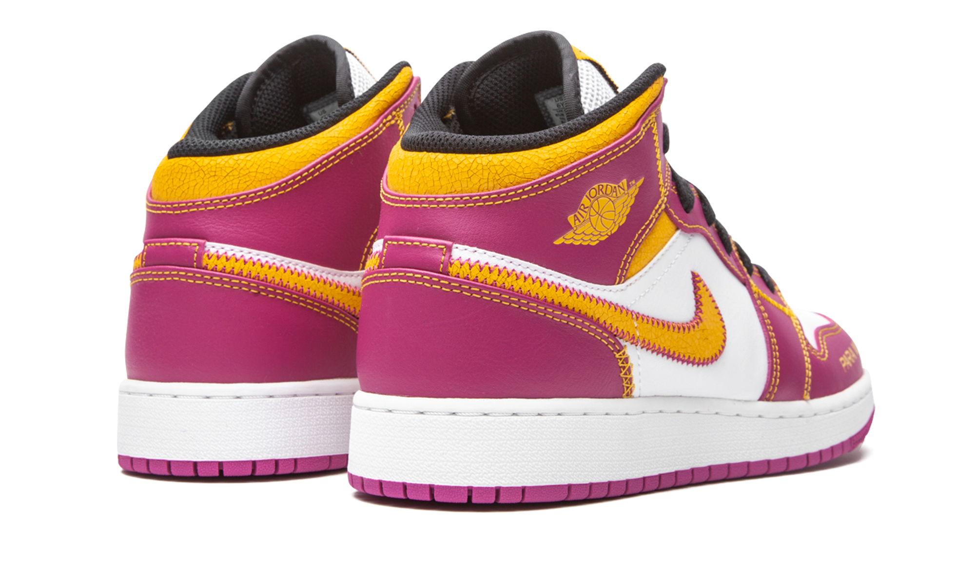 jordan 1 mid dia de los muertos gs+DC0500-100+diagnol right behind view