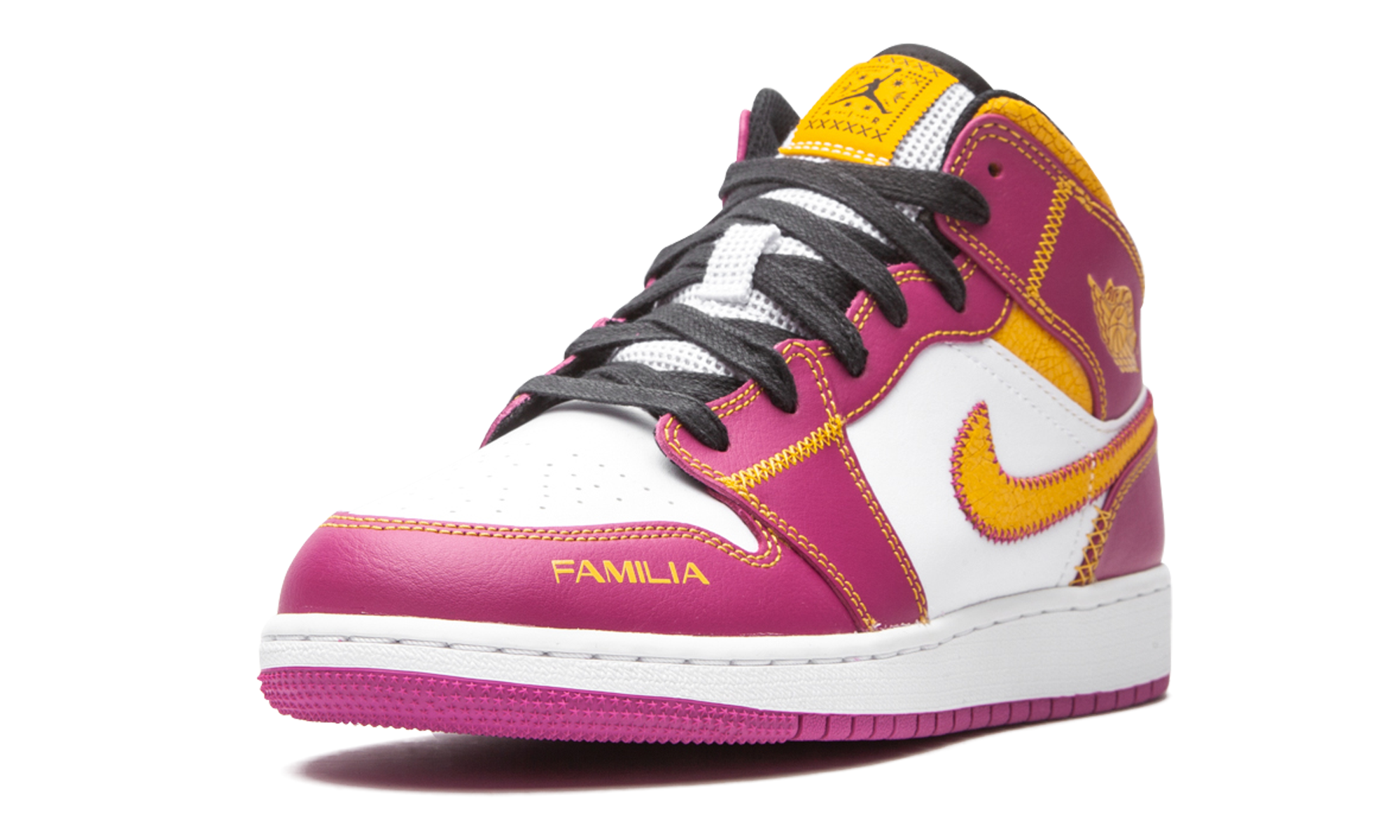 jordan 1 mid dia de los muertos gs+DC0500-100+left diagnol single view