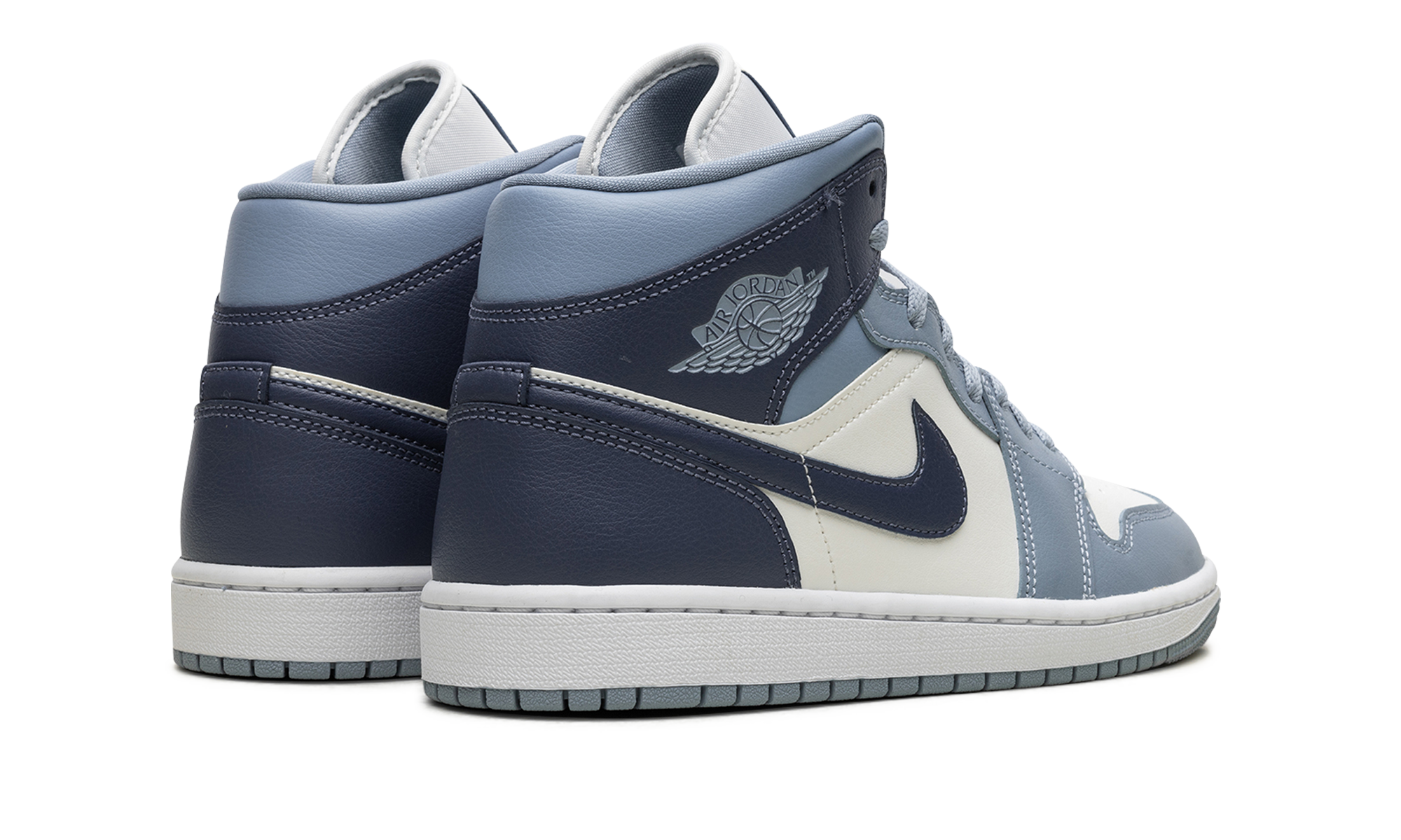 jordan 1 mid diffused blue women s+BQ6472-140+diagnol right behind view