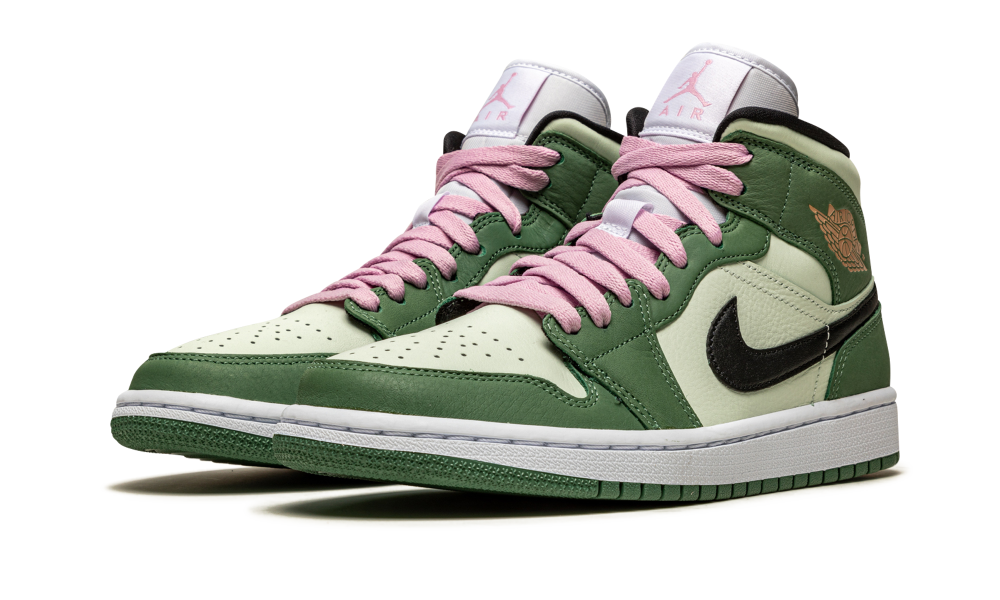 jordan 1 mid dutch green women s+CZ0774-300+diagnol left view