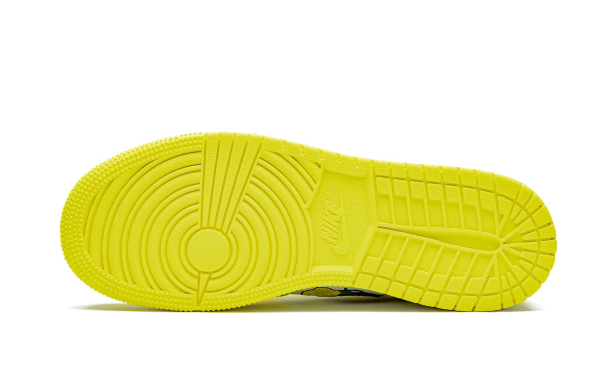 jordan 1 mid dynamic yellow floral gs+AV5174-700+bottom view