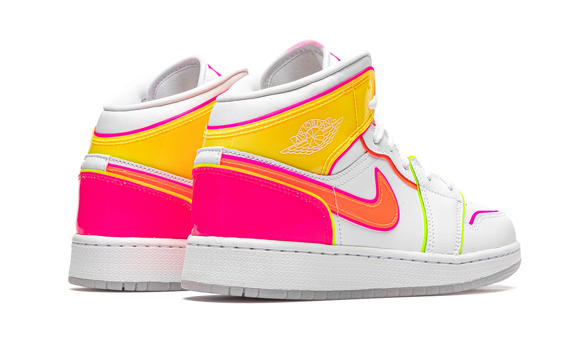jordan 1 mid edge glow gs+CV4611-100+diagnol right behind view