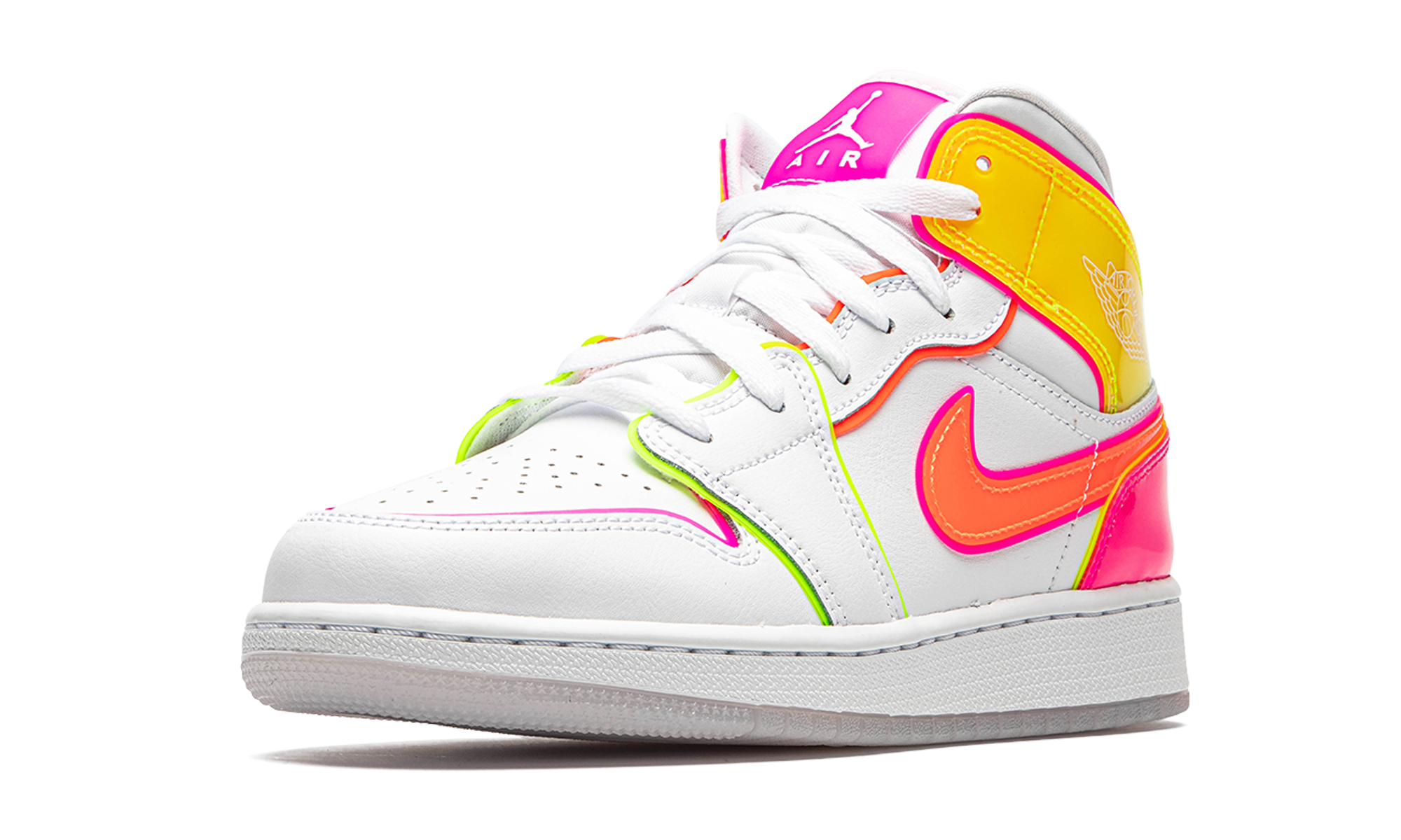 jordan 1 mid edge glow gs+CV4611-100+left diagnol single view