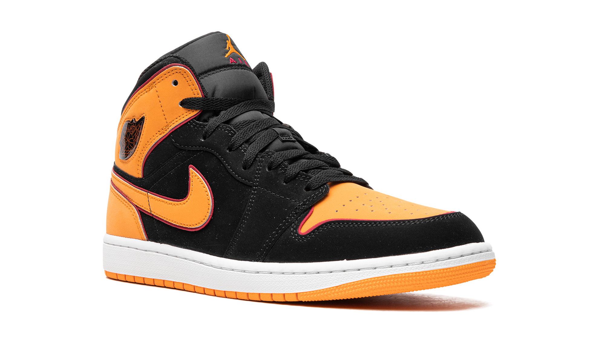 jordan 1 mid fat tongue black orange+FJ4923-008+diagnol right view