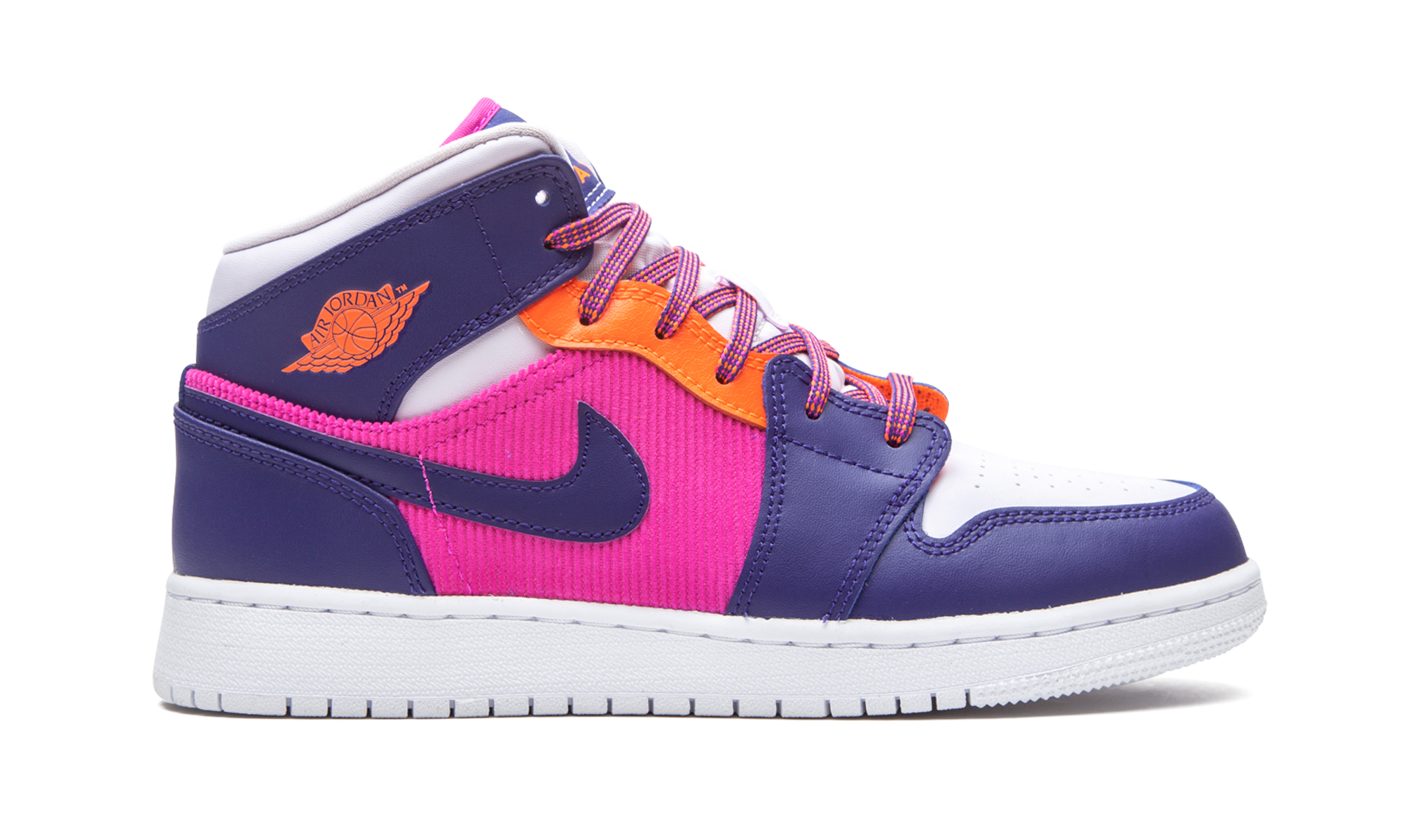 jordan 1 mid fire pink barely grape gs+555112-602+right view