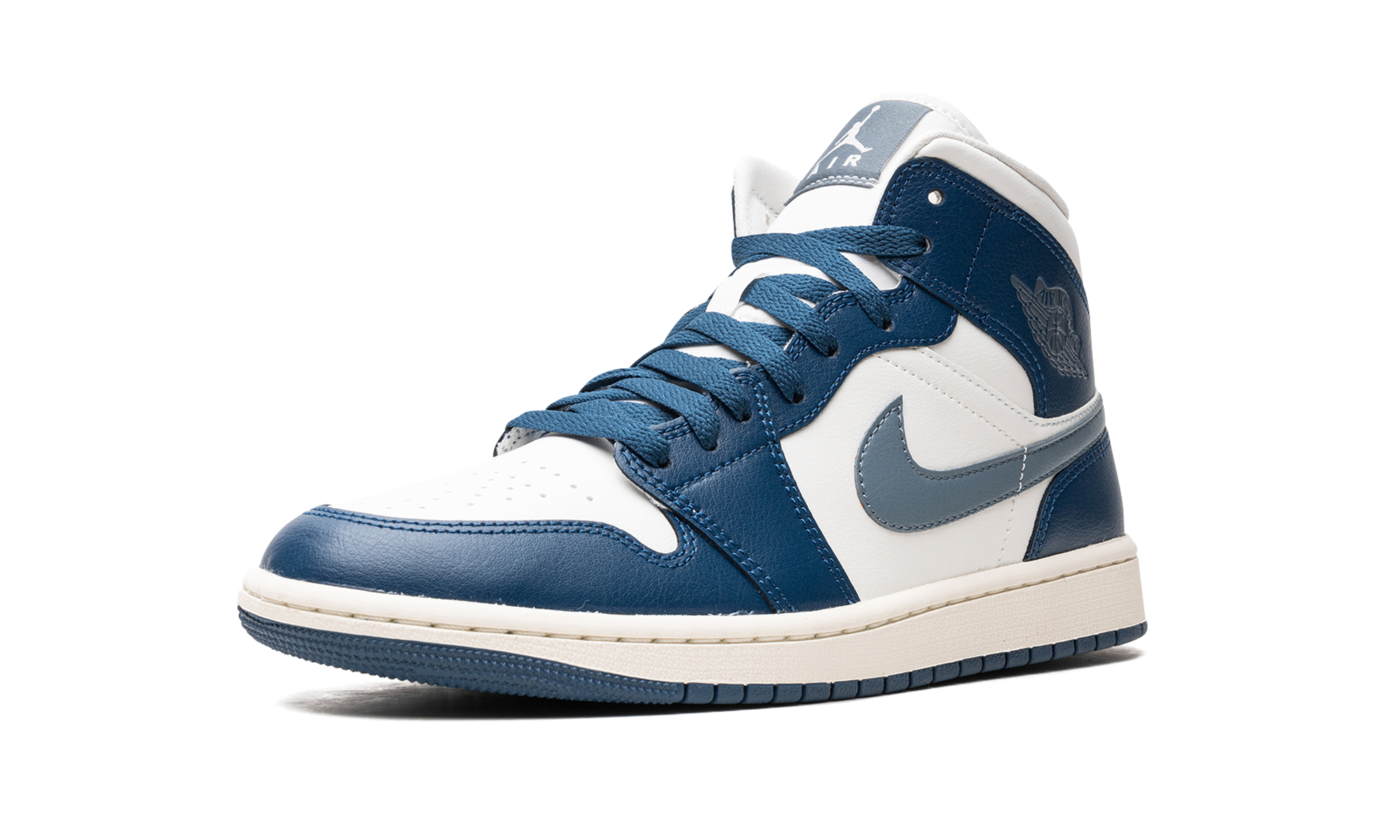 jordan 1 mid french blue women s+BQ6472-414+left diagnol single view