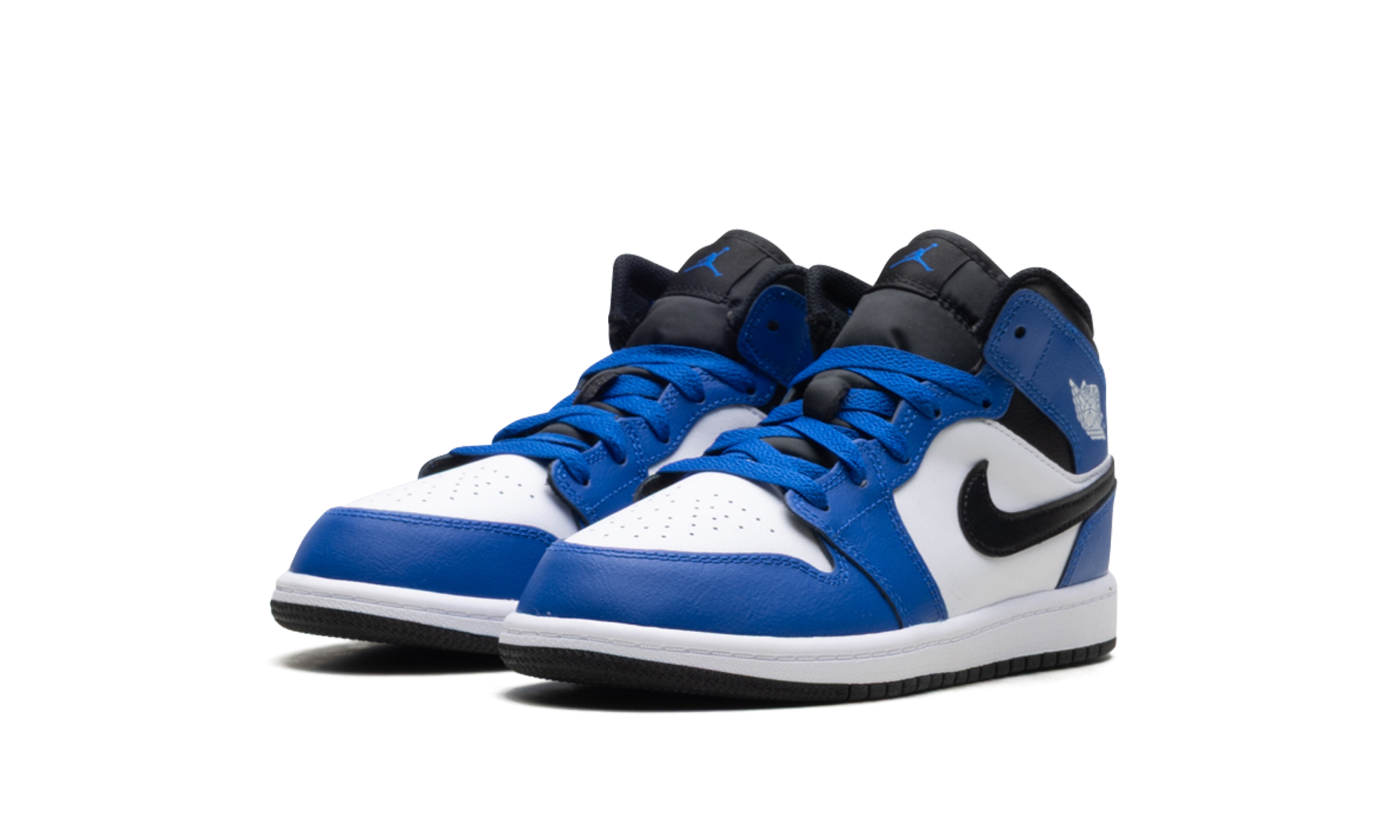 jordan 1 mid game royal ps+DQ8424-402+diagnol left view